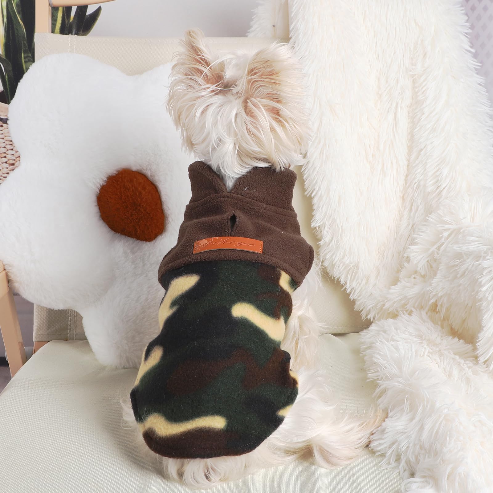 Gray Leopard Print Dog Sweater Dog Sweaters For Small Dogs Girl Boy Fleece Puppy Sweater Warm Soft Pet Holiday Clothes For Small