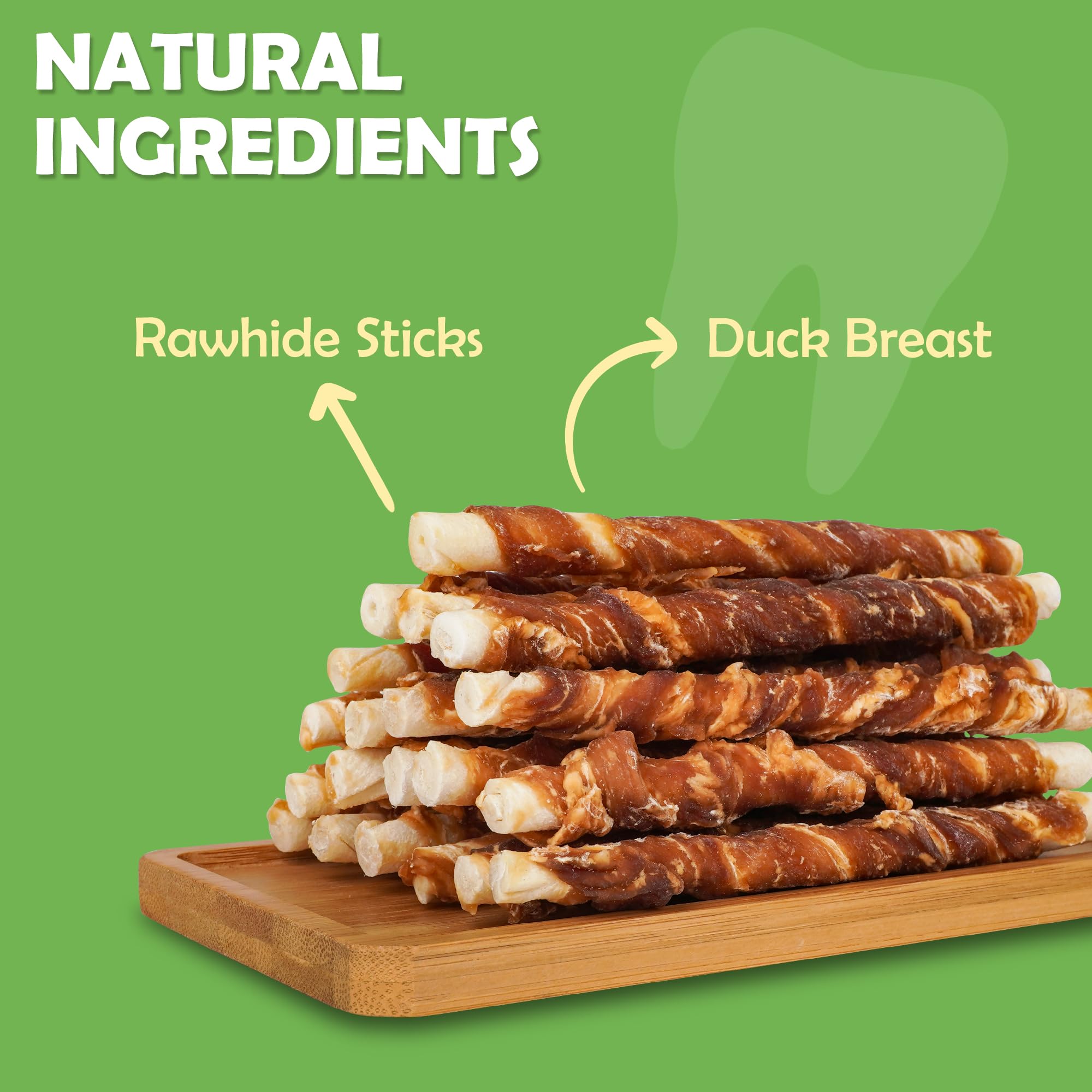 MON2SUN Duck Wrapped Rawhide Dog Treats, 14.11 oz - Dental Health Snacks for Puppies & Small Dogs