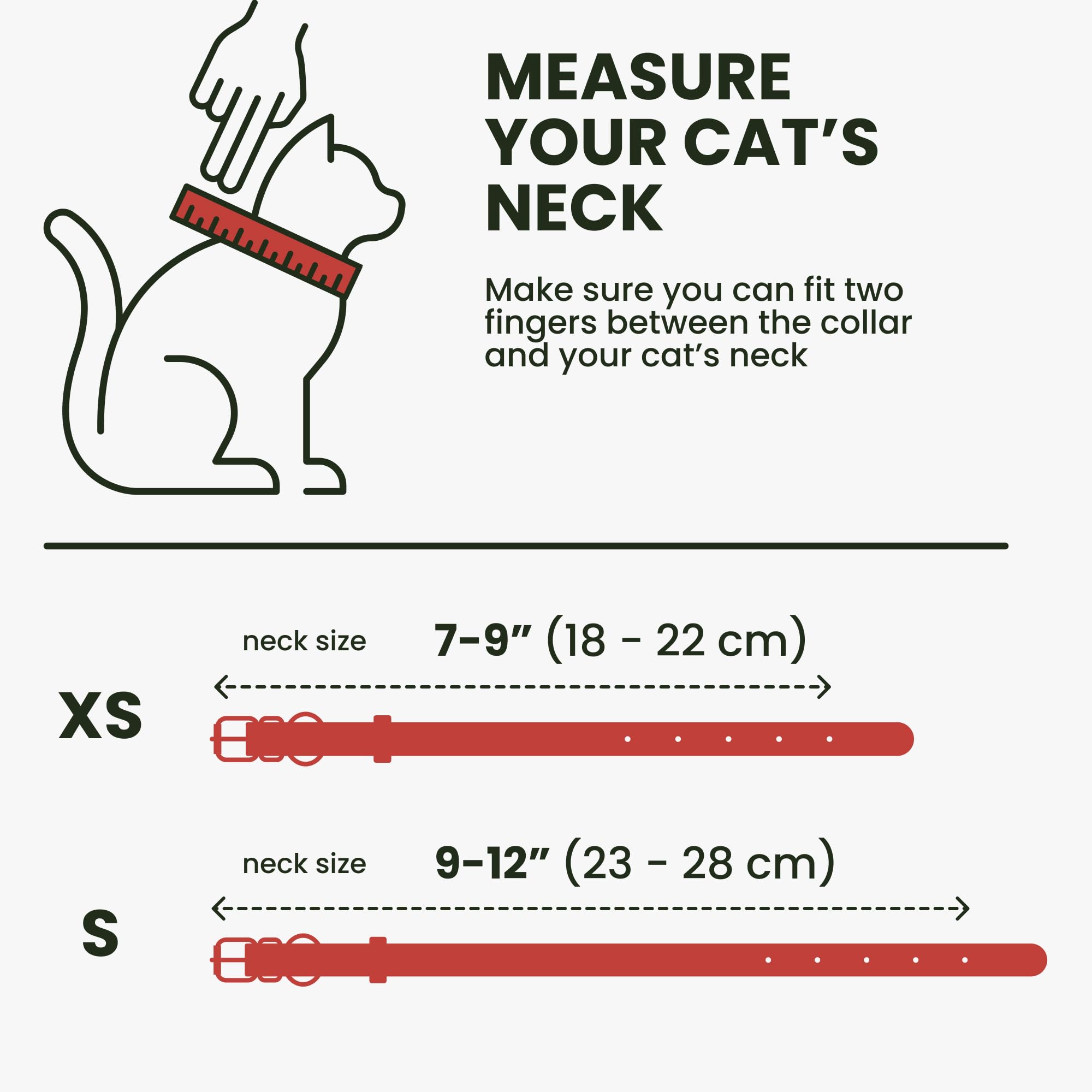 Bronzedog Leather Cat Collar With Removable Bells Non Breakaway Kitten Qr Tag For Girl Boy (9' - 12' Cats/Mini Dogs, Red & Silver)