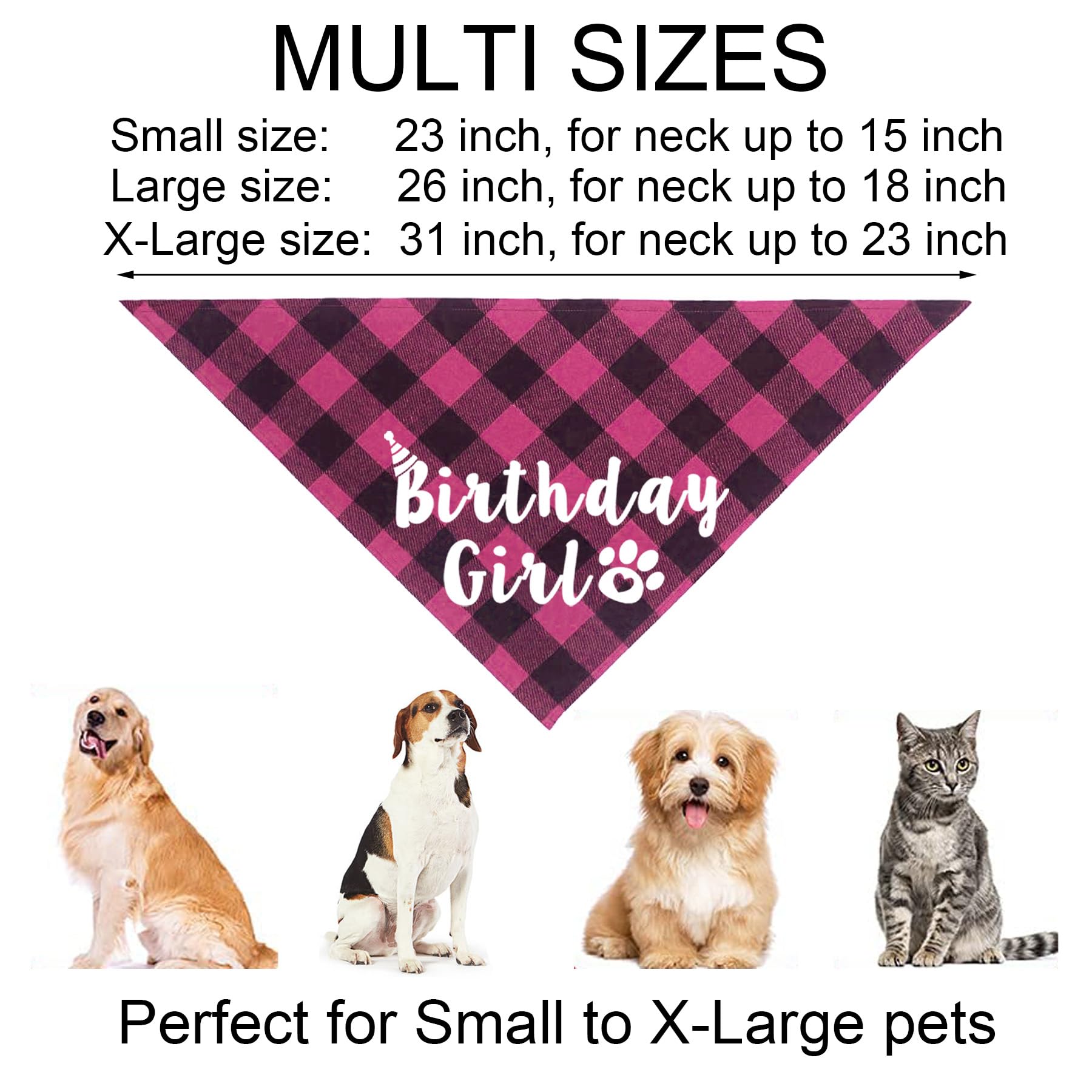 Jotfa Dog Birthday Decorations, Multi Sizes Dog Birthday Bandana Girl Dog Birthday Hat Crown Bow Tie Birthday Numbers Its My Bda