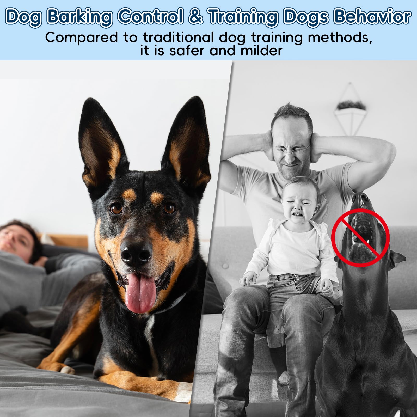 Anti Barking Device For Dogs, Dog Bark Deterrent Devices With 3 Modes, Ultrasonic Dog Bark Control Devices 50Ft Range Outdoor &