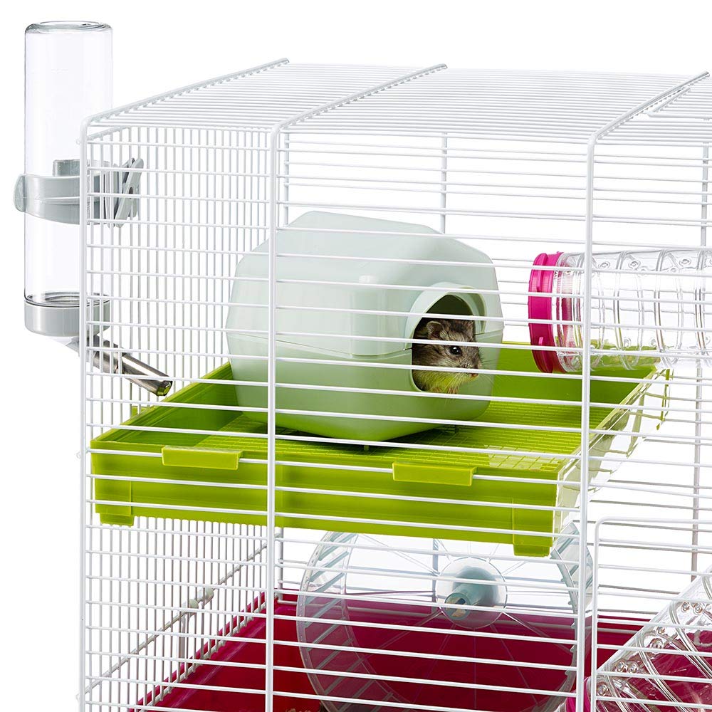 Ferplast Laura Small Hamster Cage | Fun & Interactive Cage Measures 18.11L X 11.61W X 14.8H & Includes All Accessories
