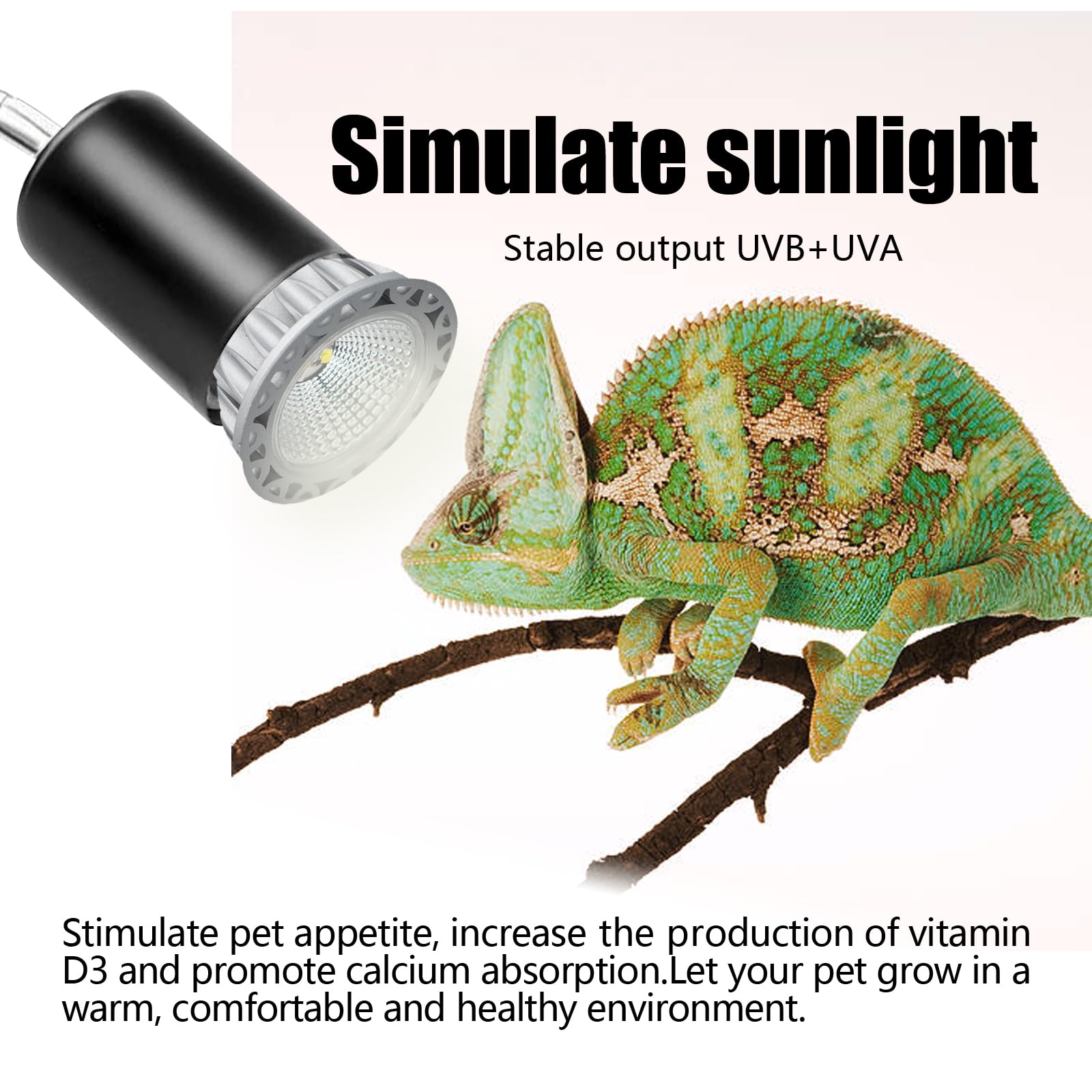 Mclanzoo Uvb Reptile Light High Intensity Led Bulb 3W 5.0 Turtle Calcium Lamp Full Spectrum Sun Heat Lamp For Rainforest Reptile