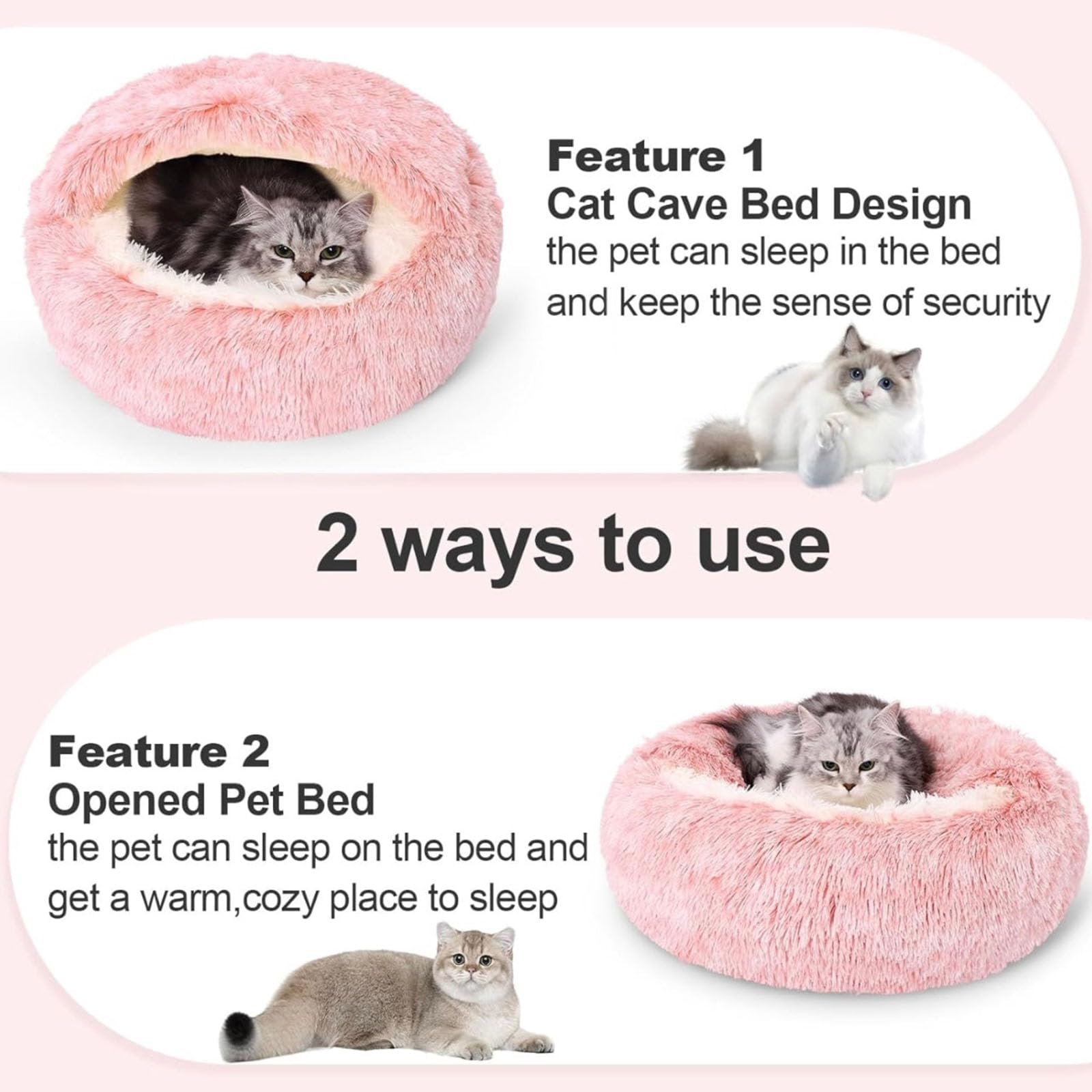 Olvys Cozy Cocoon Dog Bed, Comfy Cocoon Pet Bed, Dog Bed With Cover Cave, Calming Plush Beds Calm Anti-Anxiety, Anti-Slip Bottom