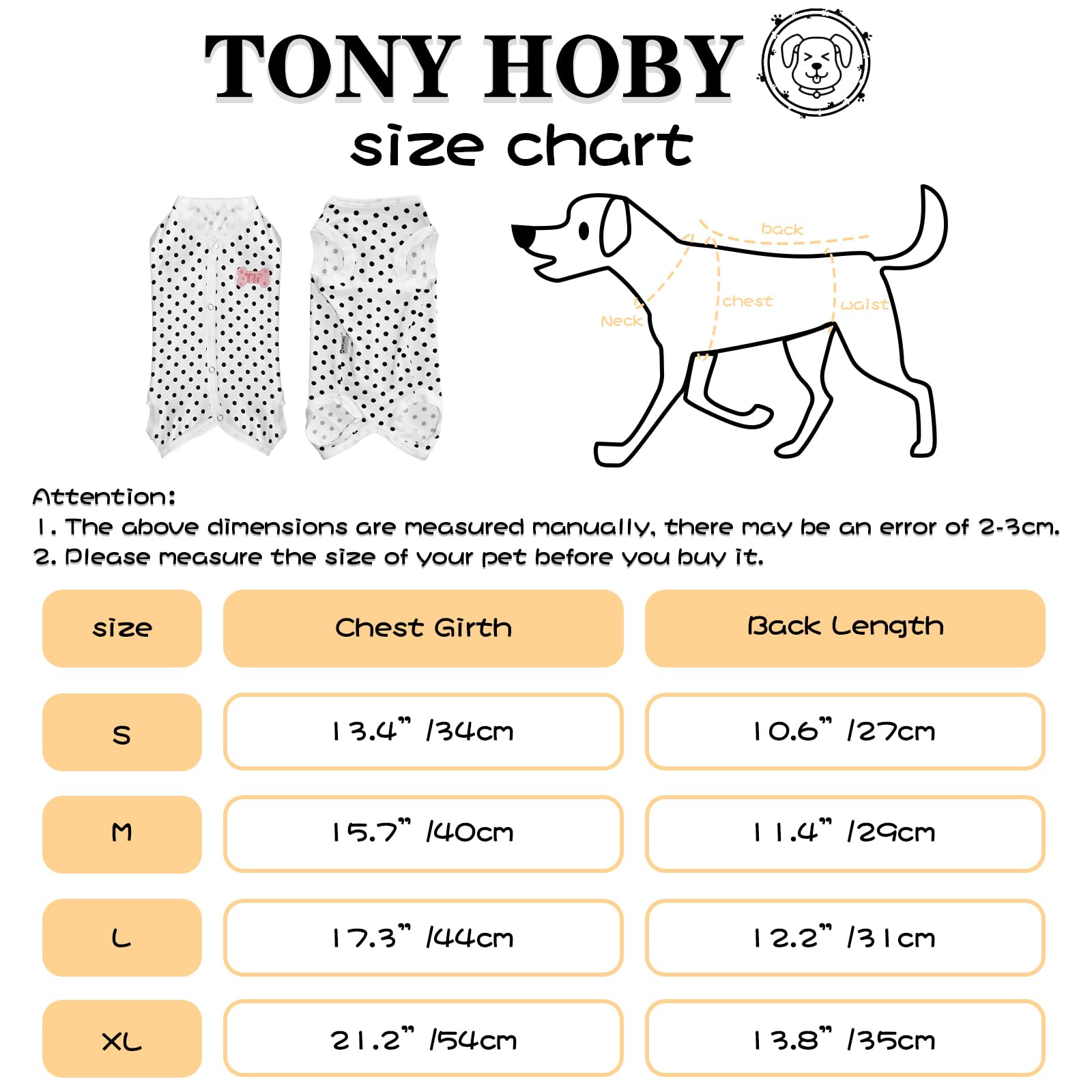 Tony Hoby Dog Pajamas, Summer Dog Shirt, Soft Breathable Dog Pajamas With Cute Pawprints (Pink, L), Large