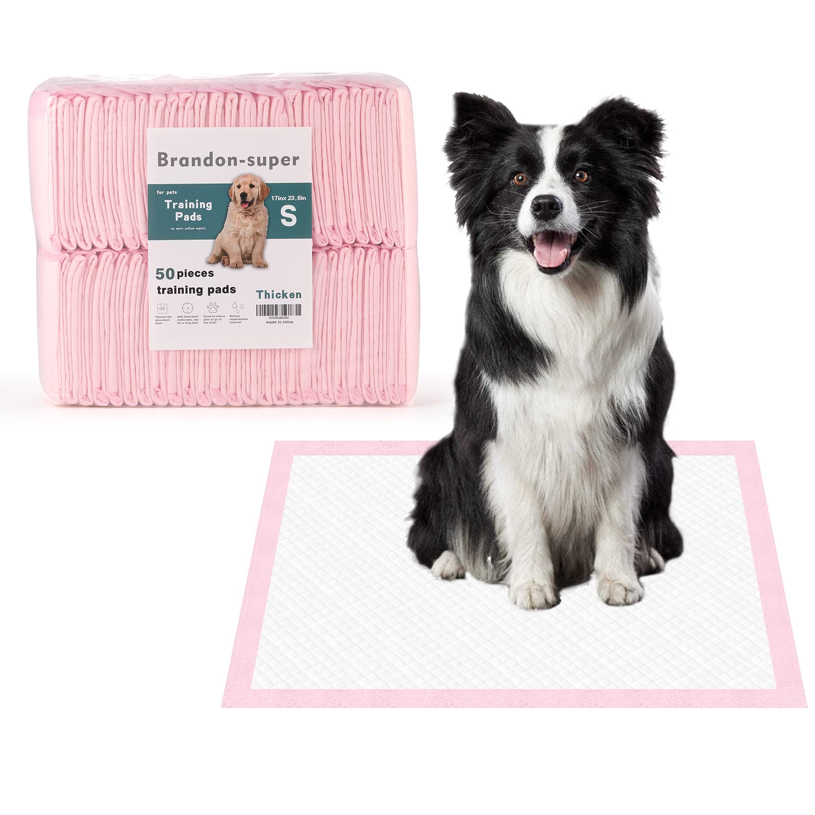 Super-Absorbent Leak-Proof Dog and Puppy Pet Training Pad, Housebreaking Puppy Pads Disposable (18  X 24  - Small 50PCS)