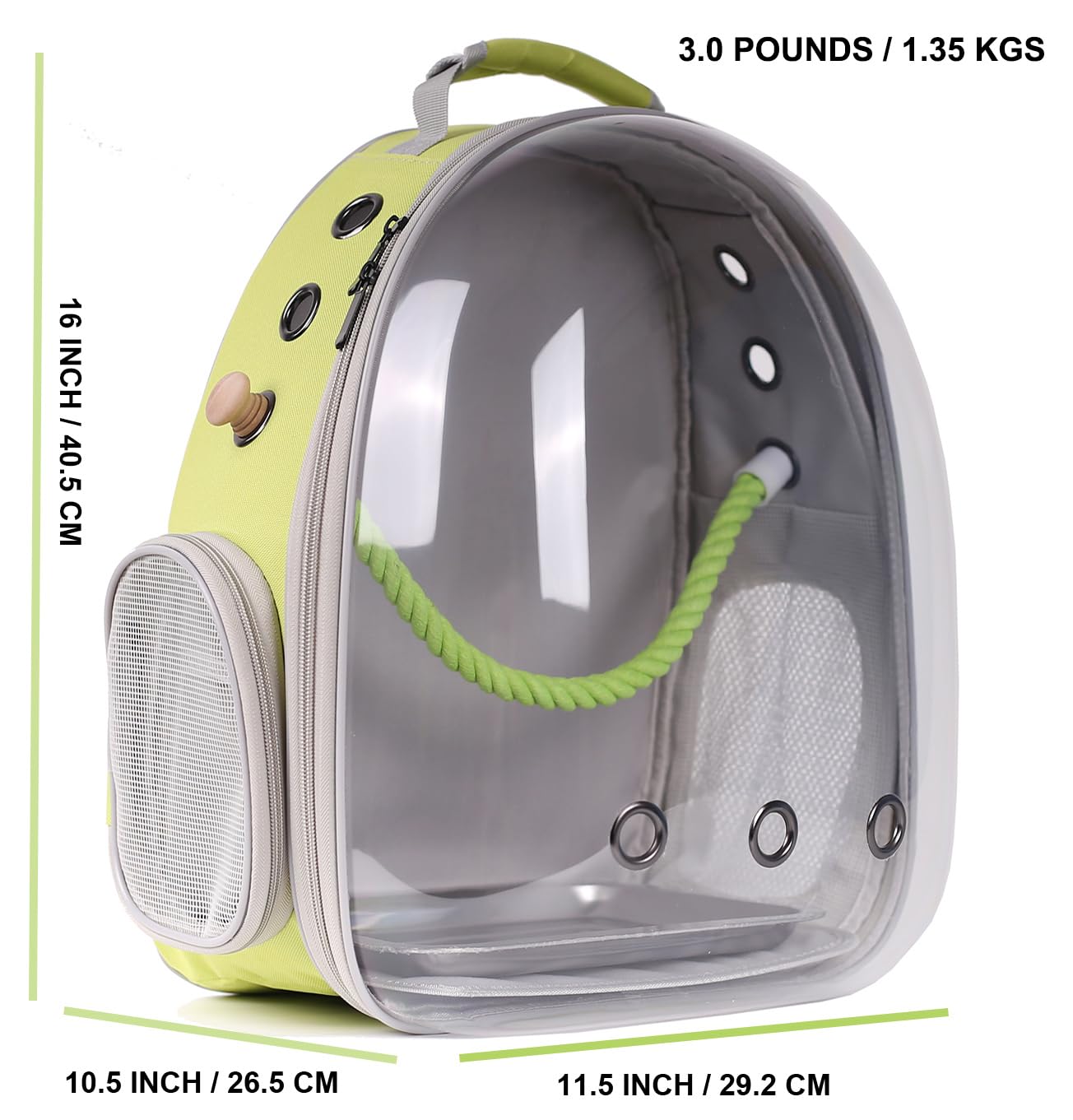 Bird Travel Backpack Carrier, Clear Bubble Window Transport Backpack For Birds, Space Capsule Astronaut Liked Vet Carry Book Bag