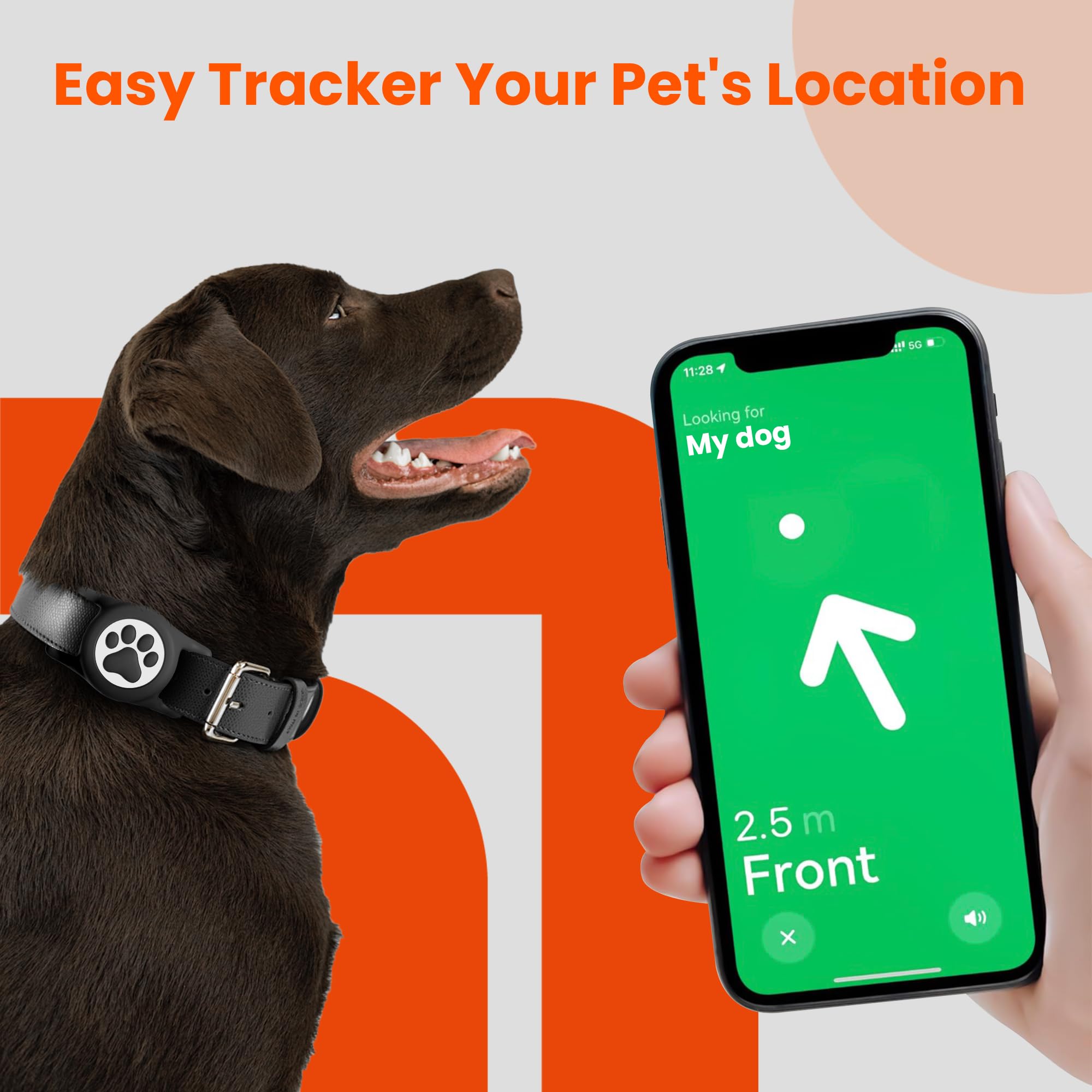 Ilfindyou Waterproof Airtag Dog Collar Holder For Apple Air Tag, Silicone Dog Airtag Holder For Dogs & Cat Collars(Black)