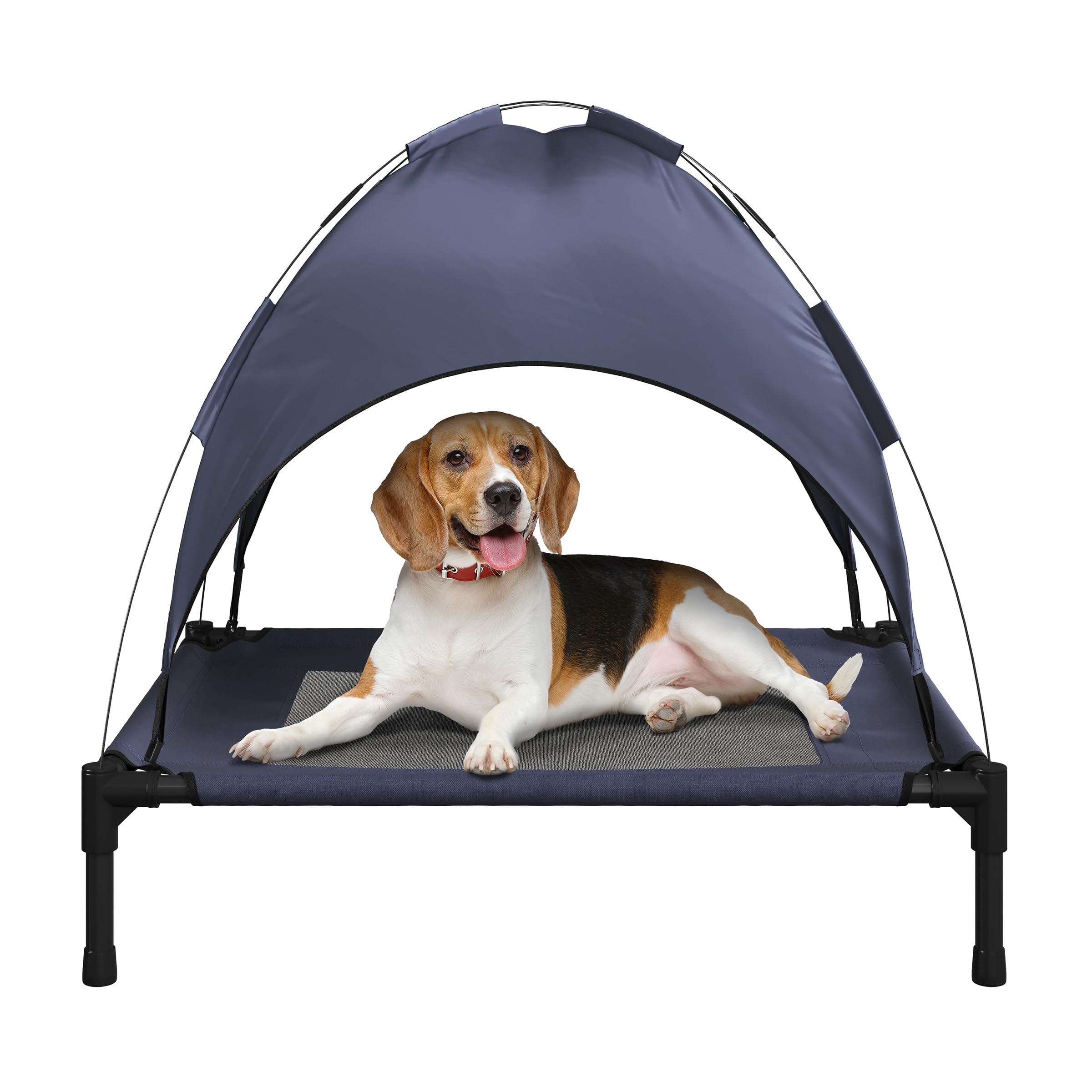 Elevated Dog Bed with Canopy - 30x24-Inch Portable Pet Bed with Non-Slip Feet - Indoor/Outdoor Dog Cot with Carrying Case by PET