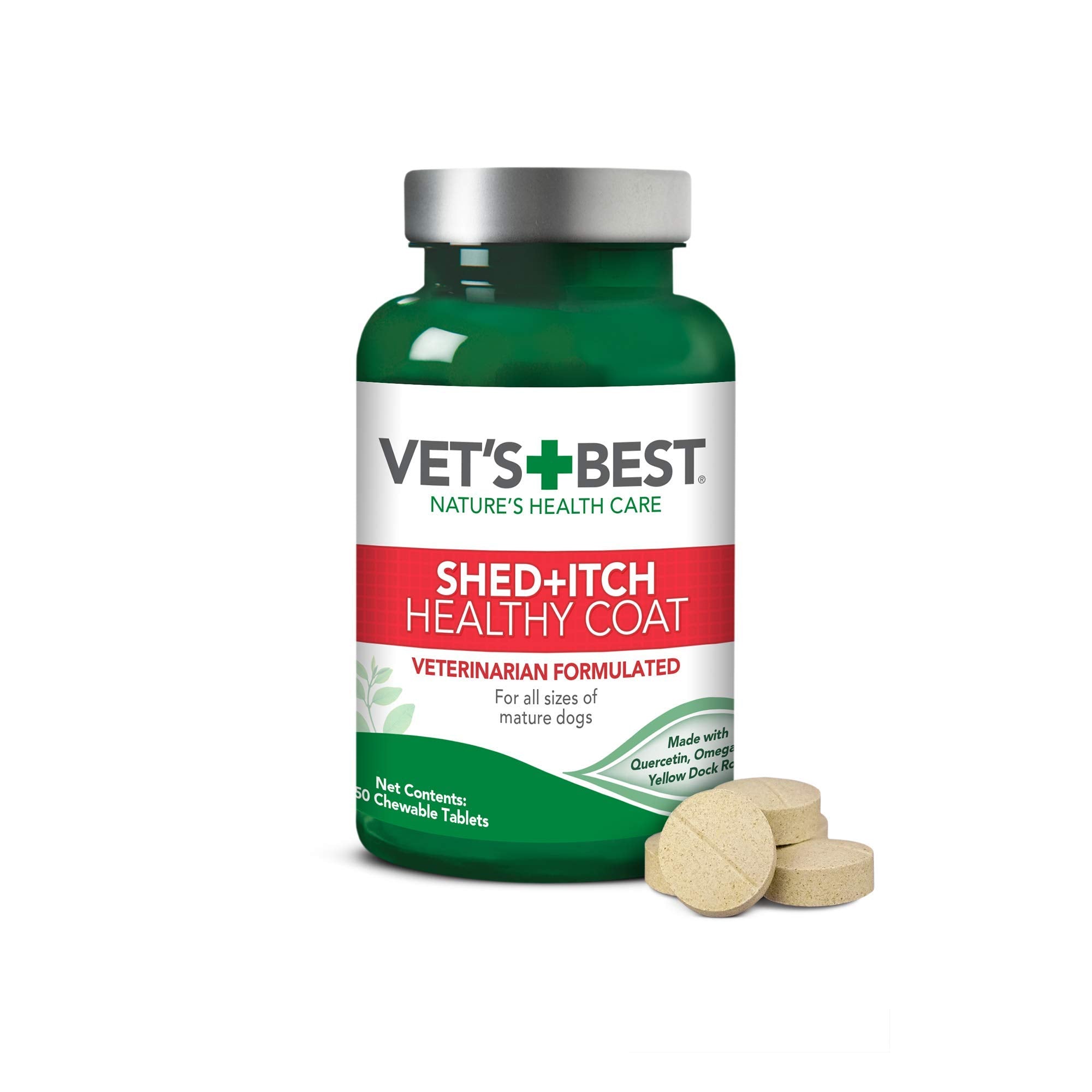 Vets Best Healthy Coat Shed & Itch Relief Dog Supplements | Relieve Dogs Skin Irritation and Shedding Due to Seasonal Allergies