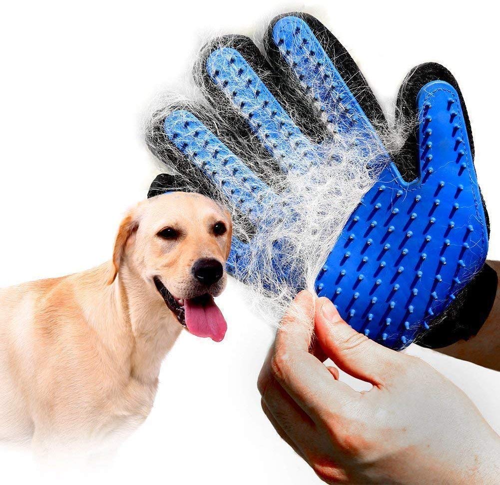 Chidakash Pet Hair Remover Brush Glove, Dog Grooming Deshedding Massaging Cleaning Hair Bath Glove For Dogs, Puppies And Cats