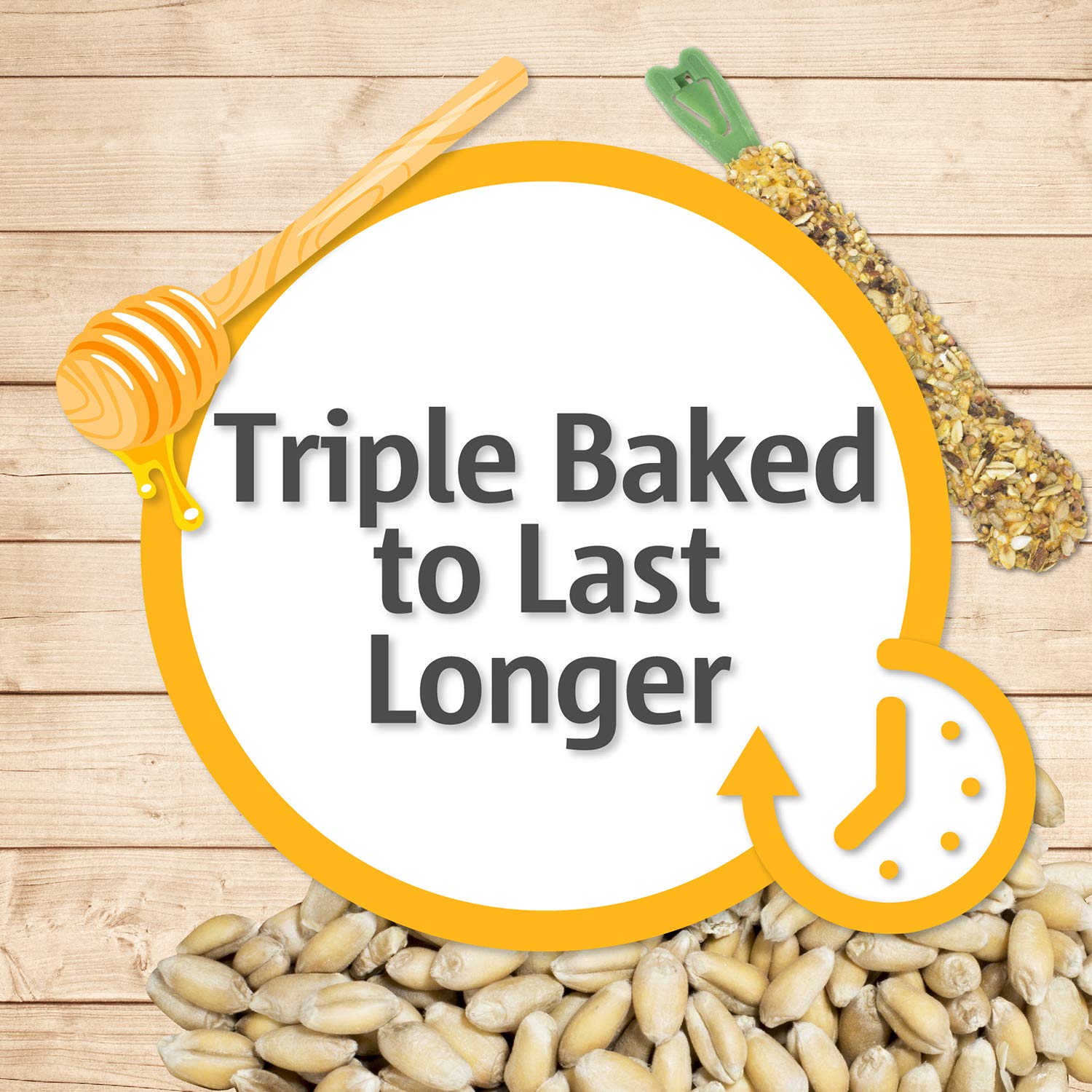 Vitakraft Rabbit/Guinea Pig Popped Grains Treat Sticks - Wild Berry Glaze - 3Oz, Brown (31716)