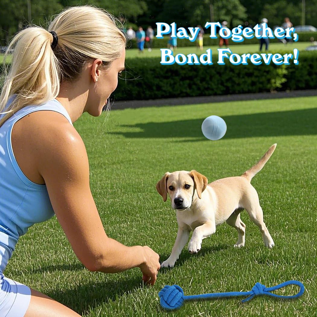 Beiker 20 Pack Puppy Chew Toys - Blue Dog Teething Toys For Puppies, Puppy Teething Rings And Durable Ropes, Blue Rubber Toy Bun