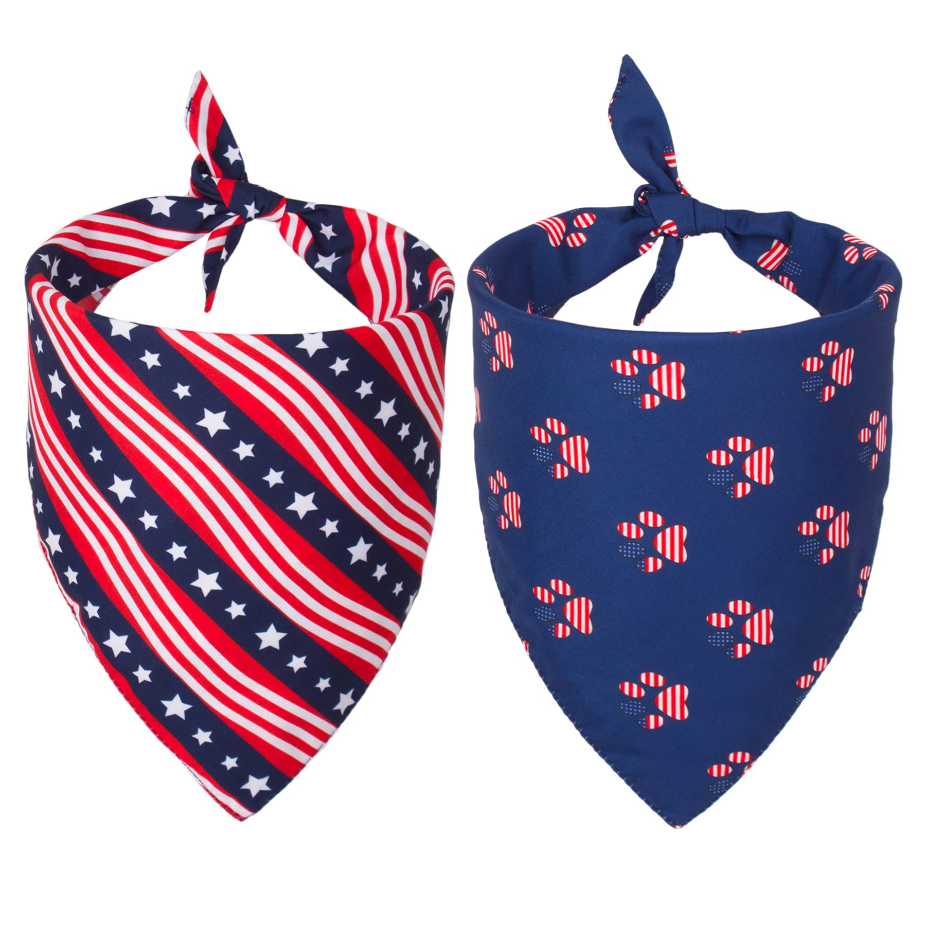 Ptdecor American Us Flag Dog Bandana 4Th Of July Dog Bandanas Reversible Triangle Pet Bibs Scarf For Large And Extra Large Dogs 