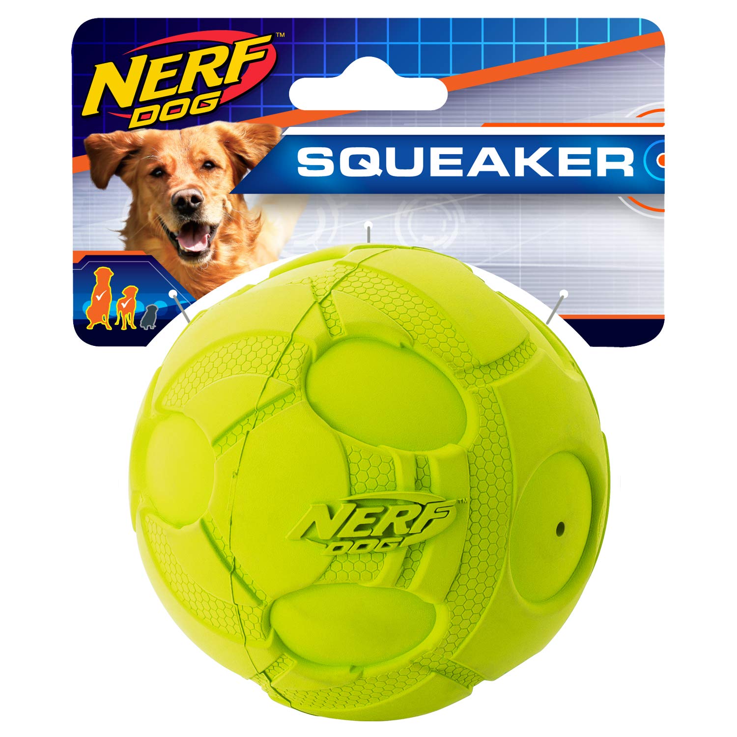 Nerf Dog 3.8In Bash Squeak Ball - Green
