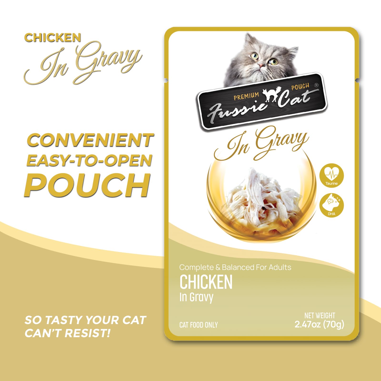 Fussie cat Premium Chicken in Gravy 2.47 oz(Pack of 12)