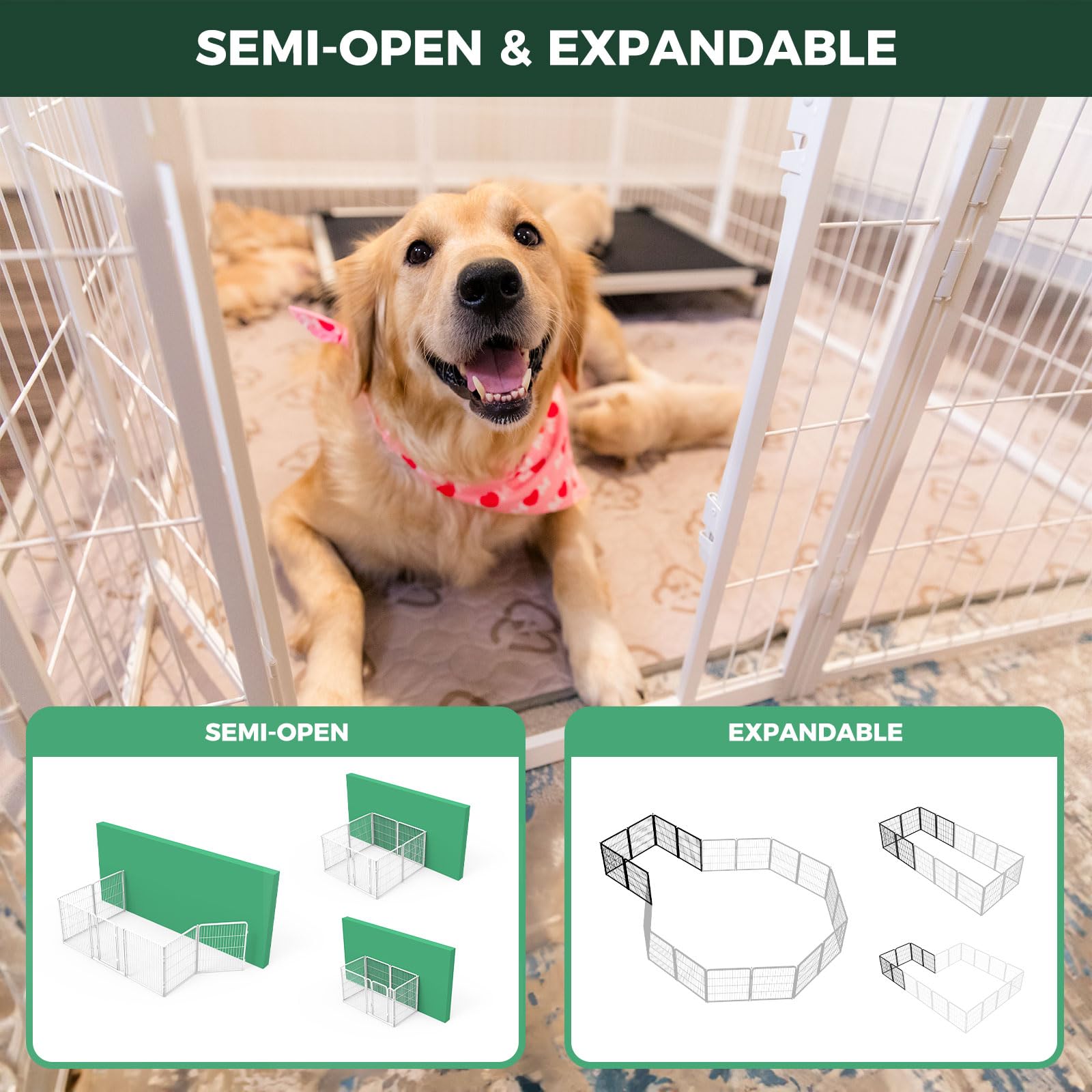 Fxw Homeplus Indoor Dog Playpen - Stress-Free And Safe Play, 24 Inch 6 Panels For Puppy And Small Dogs, White│Patented