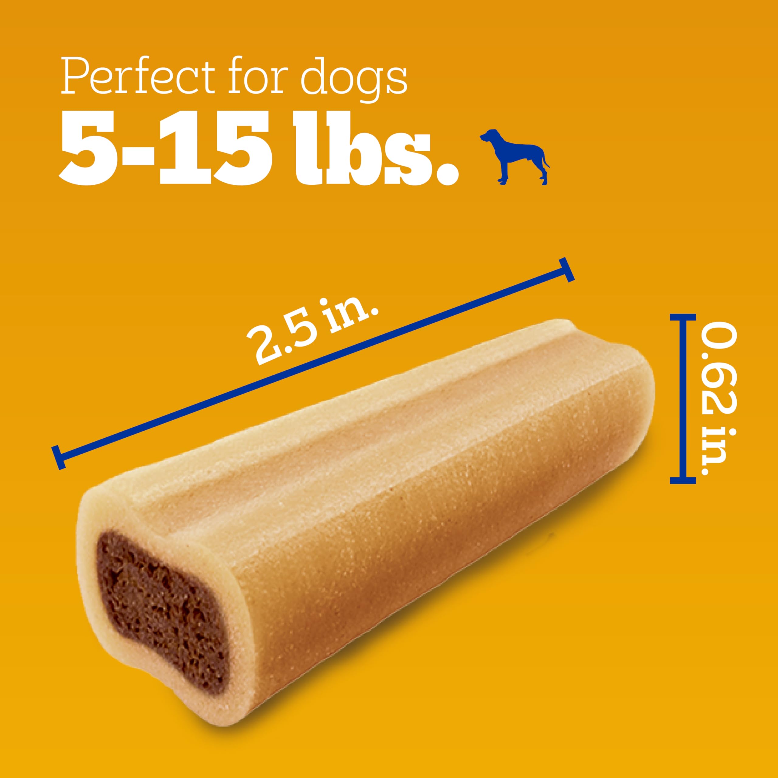 PEDIGREE MINI JUMBONE Small Dog Treats Real Beef Flavor, 21 oz. Pack (35 Treats)