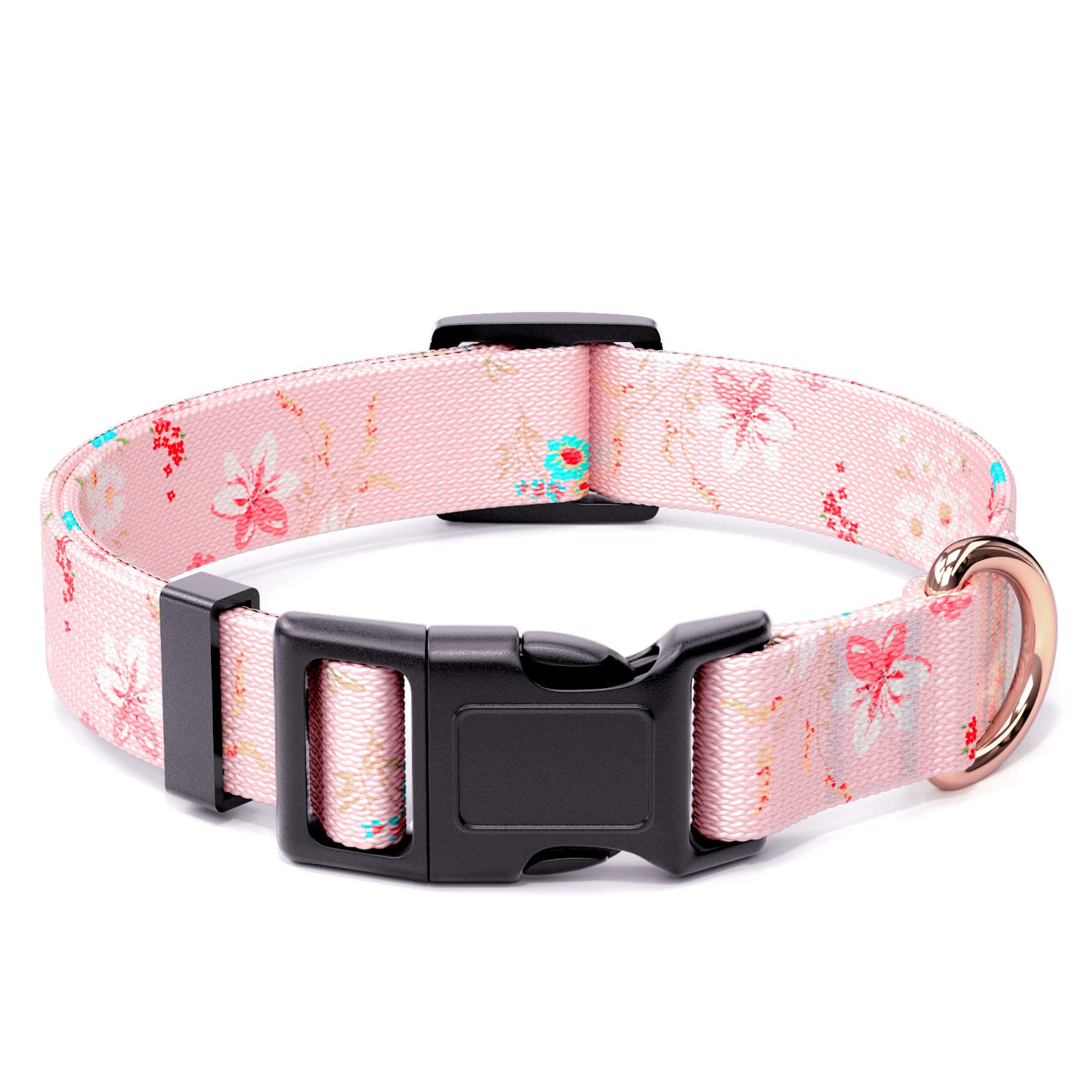 Rnivvi Dog Collar For Large Dogs, Cute Floral Heavy Duty Adjustable Puppy Collar With Quick Release Buckle For Boy Girl & Female