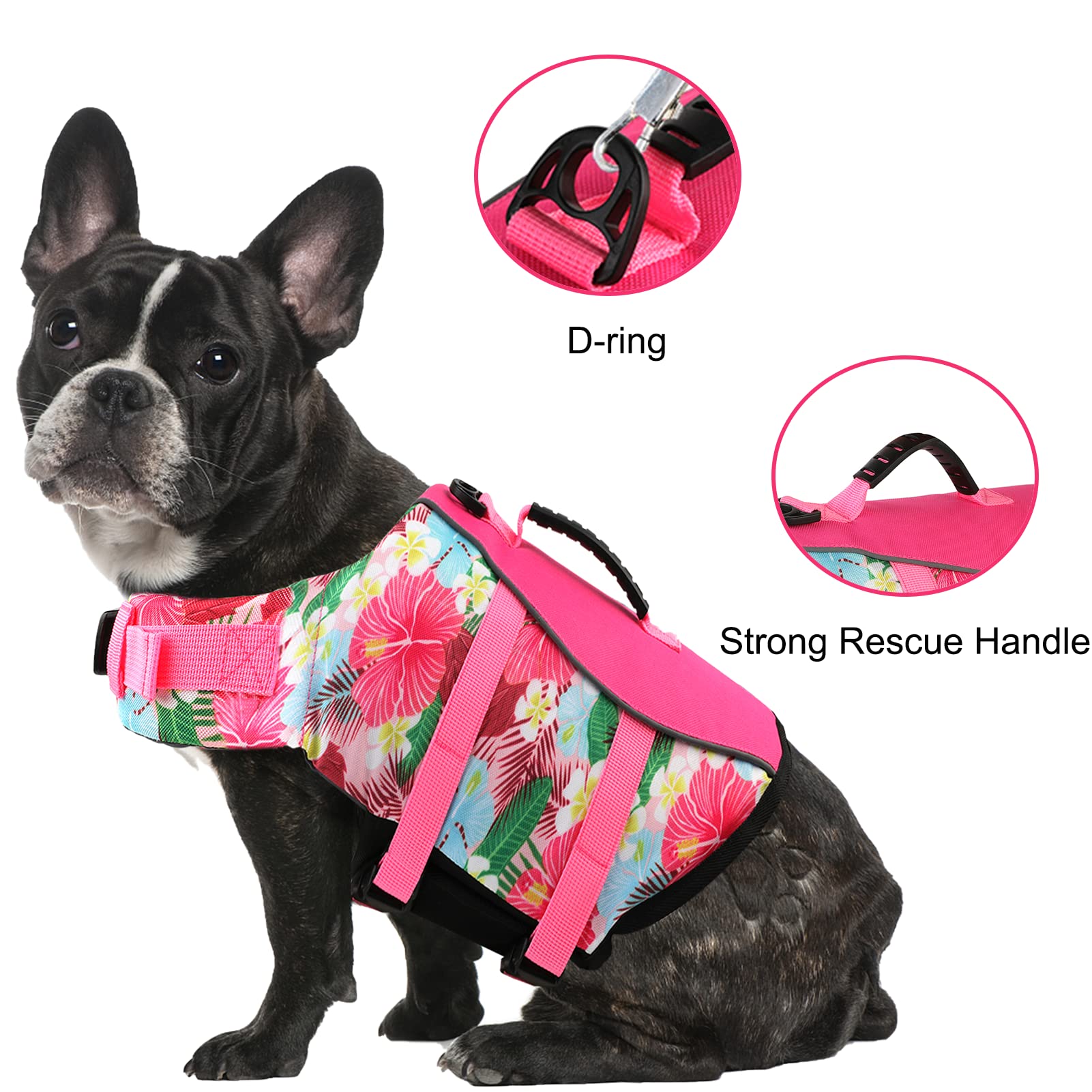 Mklhgty Dog Life Jacket, Reflective Adjustable Dog Swimming Vest With Handle, Ripstop Dog Life Vests For Boating And Swimming, Pet Safety Life Preserver For Small Medium Large Dogs
