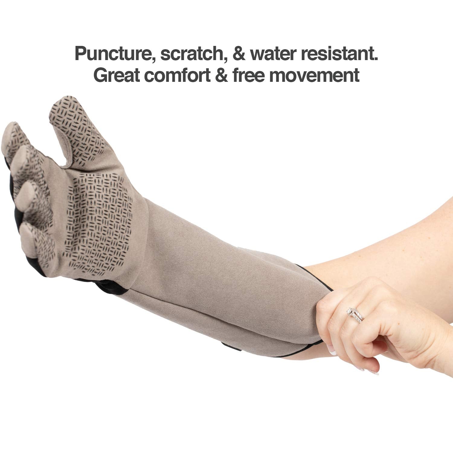 PetFusion Multipurpose Pet Glove - Puncture & Scratch Resistant, Water Resistant, Grey, Large (PF-HG1A)