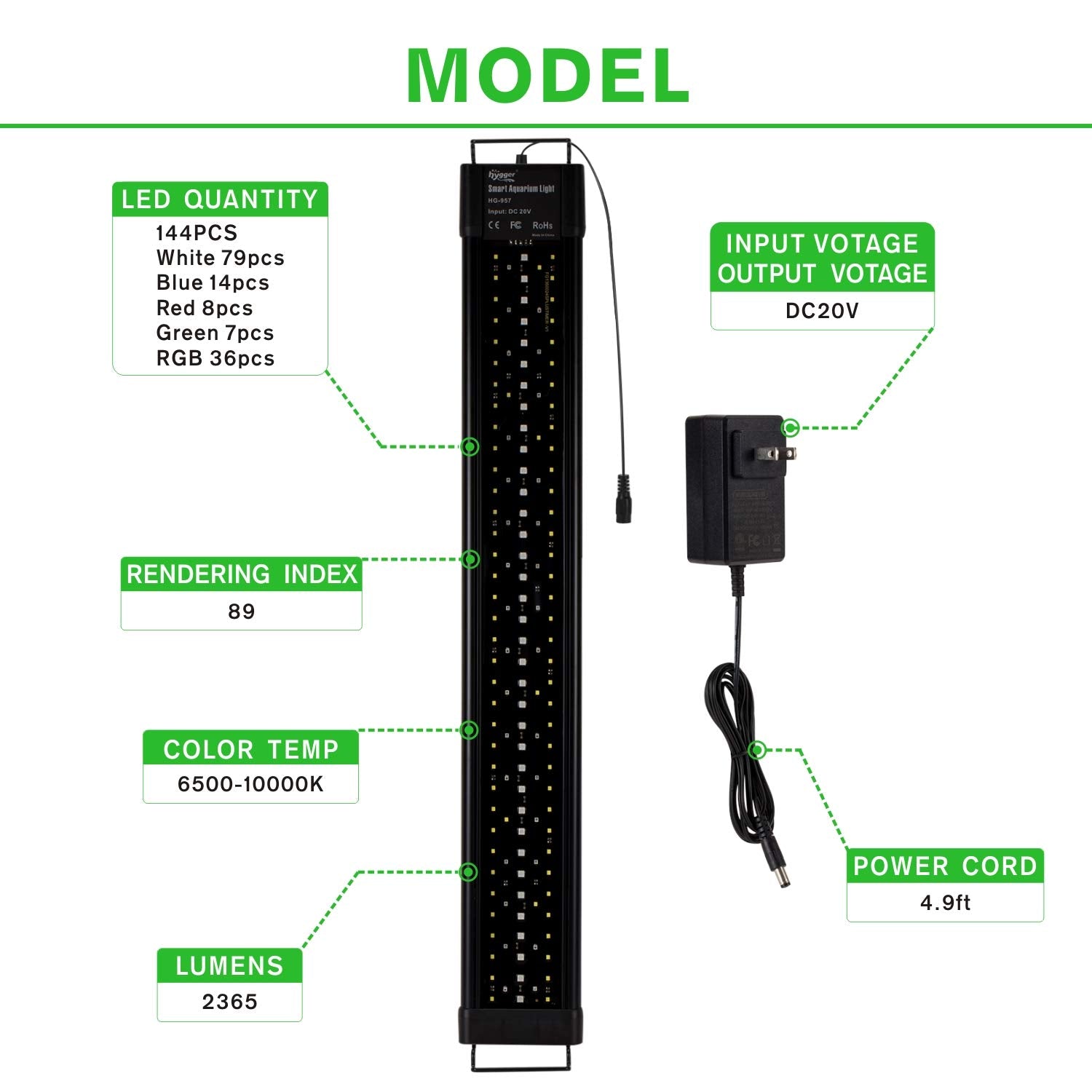 Hygger Aquarium Programmable Led Light, For 30~36In Long Full Spectrum Plant Fish Tank Light With Lcd Setting Display, 7 Colors, Sunrise Sunset Moon And Diy Mode, For Novices Advanced Players