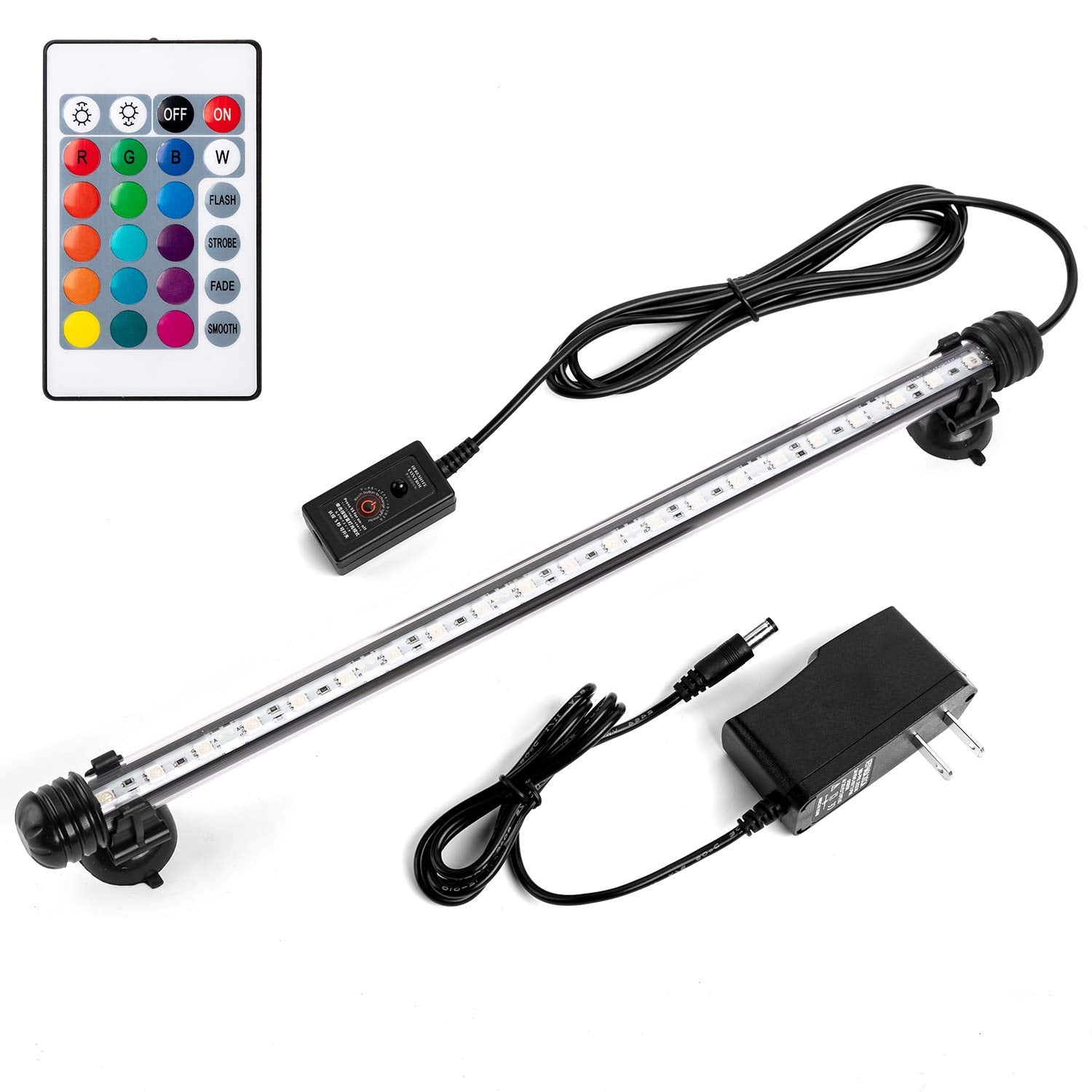 Ikefe 15' Color Changing Led Fish Tank Aquarium Submersible Light With Remote/Colored Aquarium Led Tank Lights Fixture For Underwater Decorations, Plant Grow, Saltwater Freshwater Fish, Kr5015