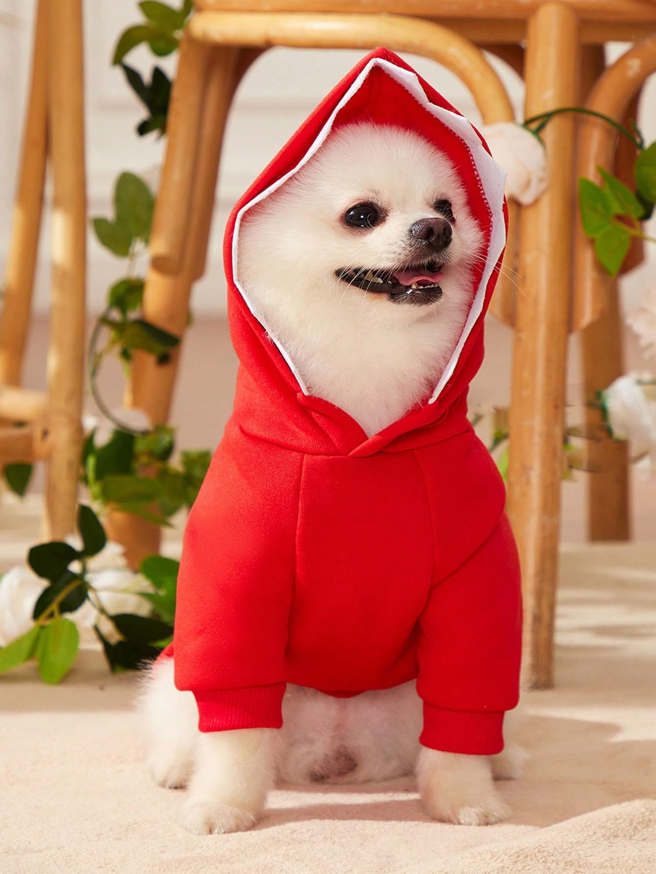 Qwinee Shark Dog Hoodie Dog Warm Jacket Coat Puppy Sweatshirt Christmas Halloween Dog Costume Winter Dog Clothes Pet Apparel For Small Medium Dogs Cats Kitten Red S