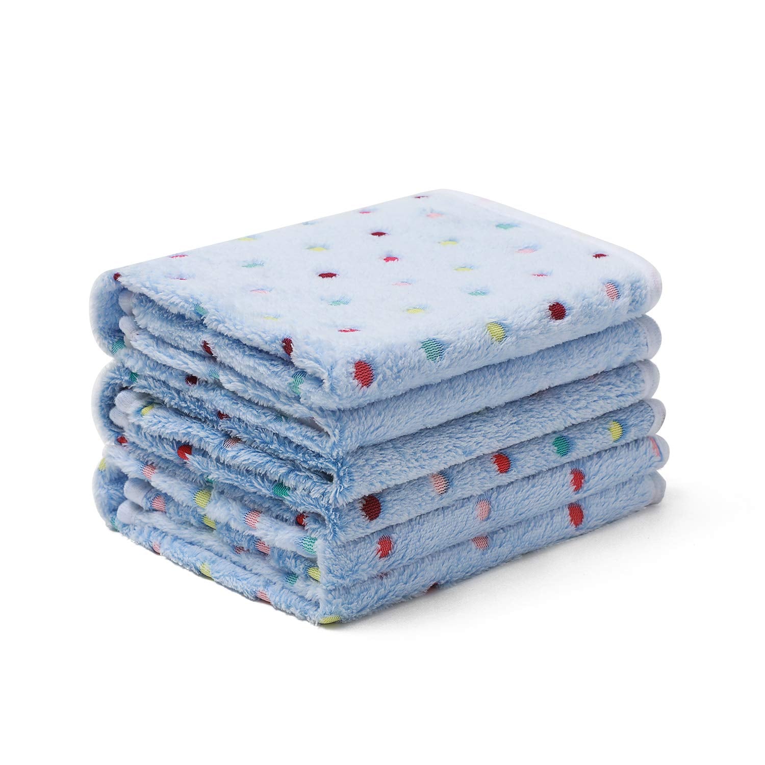 Luciphia 1 Pack 3 Blankets Super Soft Cute Dot Pattern Pet Blanket Flannel Throw for Dog Puppy Cat Medium(30x20), Blue