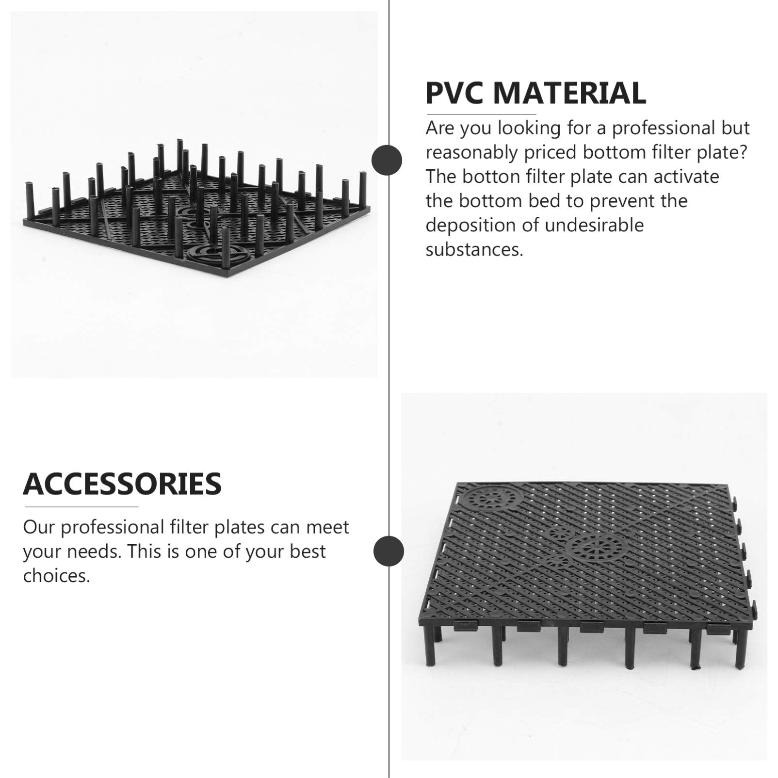 ULTECHNOVO Fish Tank Bottom Plate, 20pcs Aquarium Sand Divider PVC Gravel Board Aquarium Substrate Stratum Splicing Aquarium Acc