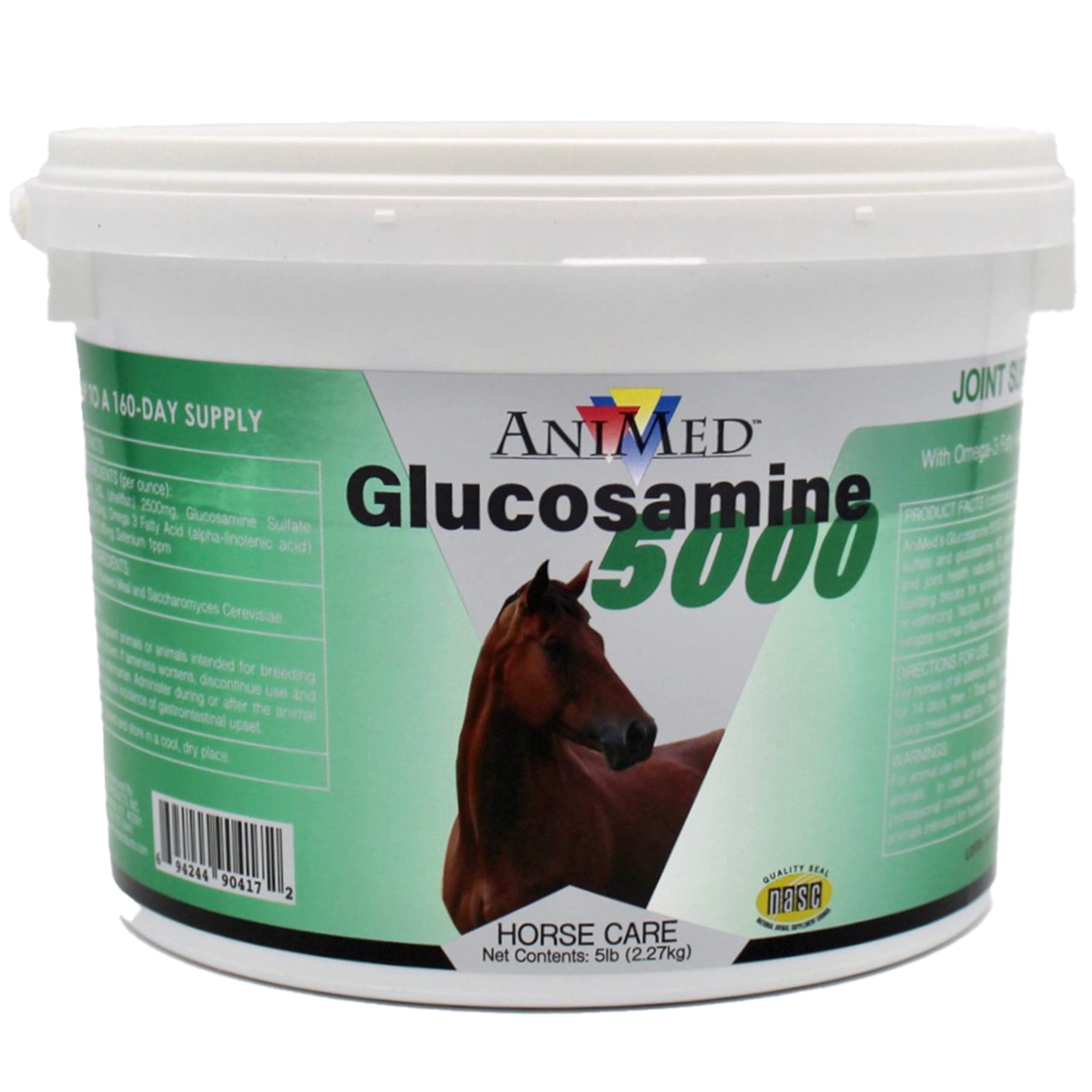 ANIMED Glucosamine 5000 - Natural Joint Health Supplement with Omega 3, Antioxidant Protection, and Digestive Support for Horses