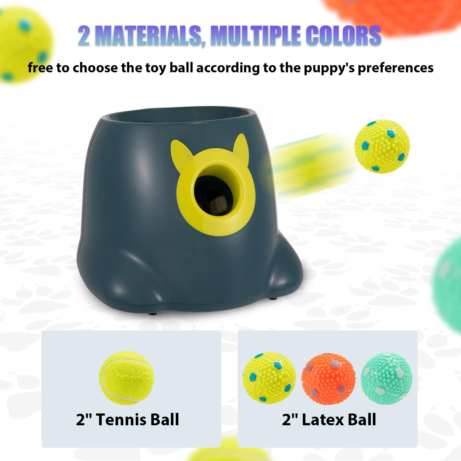 Wigglytail Automatic Ball Launcher For Dogs, Dog Fetch Ball Thrower Launcher, 3 Adjustable Distances, Interactive Pet Self Playi