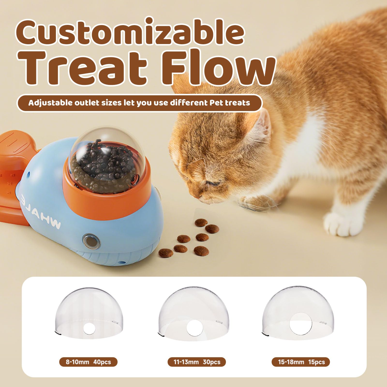Whale Interactive Dog Treat Dispenser - Press Tail to Release Snacks, Puzzle Slow Feeder Toy for Dogs with Bonus Chew Rope Toy,