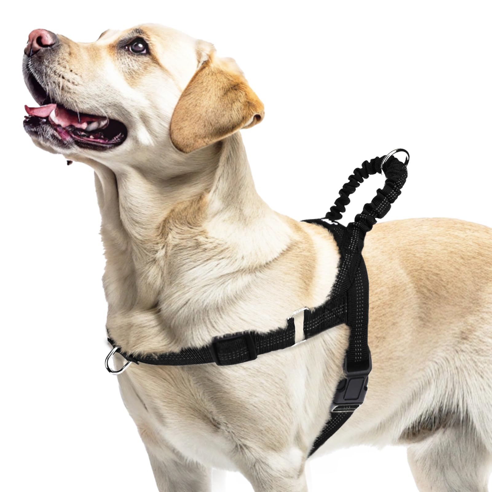 Pupteck No Pull Dog Harness For Large Dogs, Adjustable Reflective Pet Vest Harness With Bungee Handle, Escape Proof No Choke Har