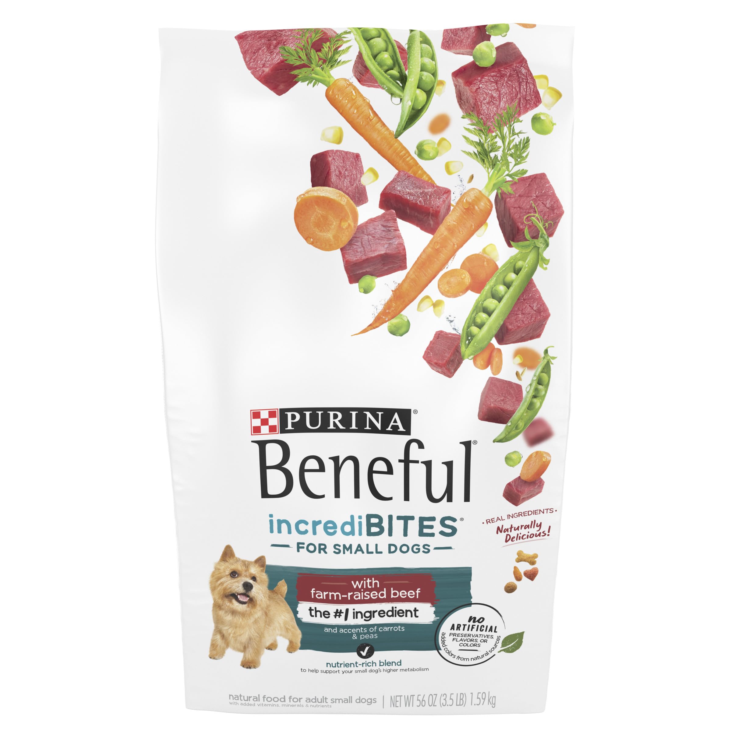 Purina Beneful Incredibites With Farm-Raised Beef Natural Small Breed Dry Dog Food With Added Vitamins, Minerals and Nutrients -