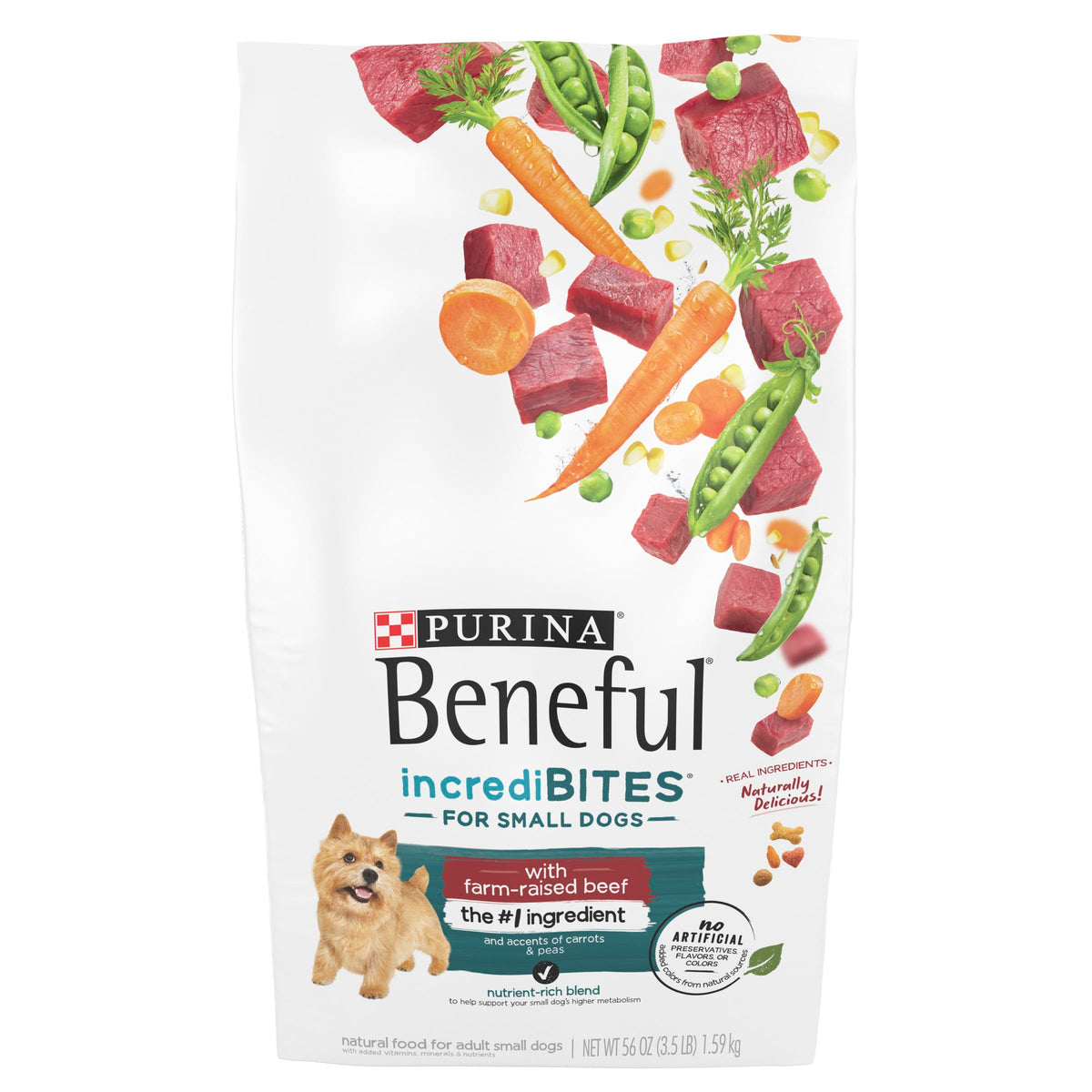 Purina Beneful Incredibites With Farm-Raised Beef, Small Breed Dry Dog Food - 3.5 Lb. Bag