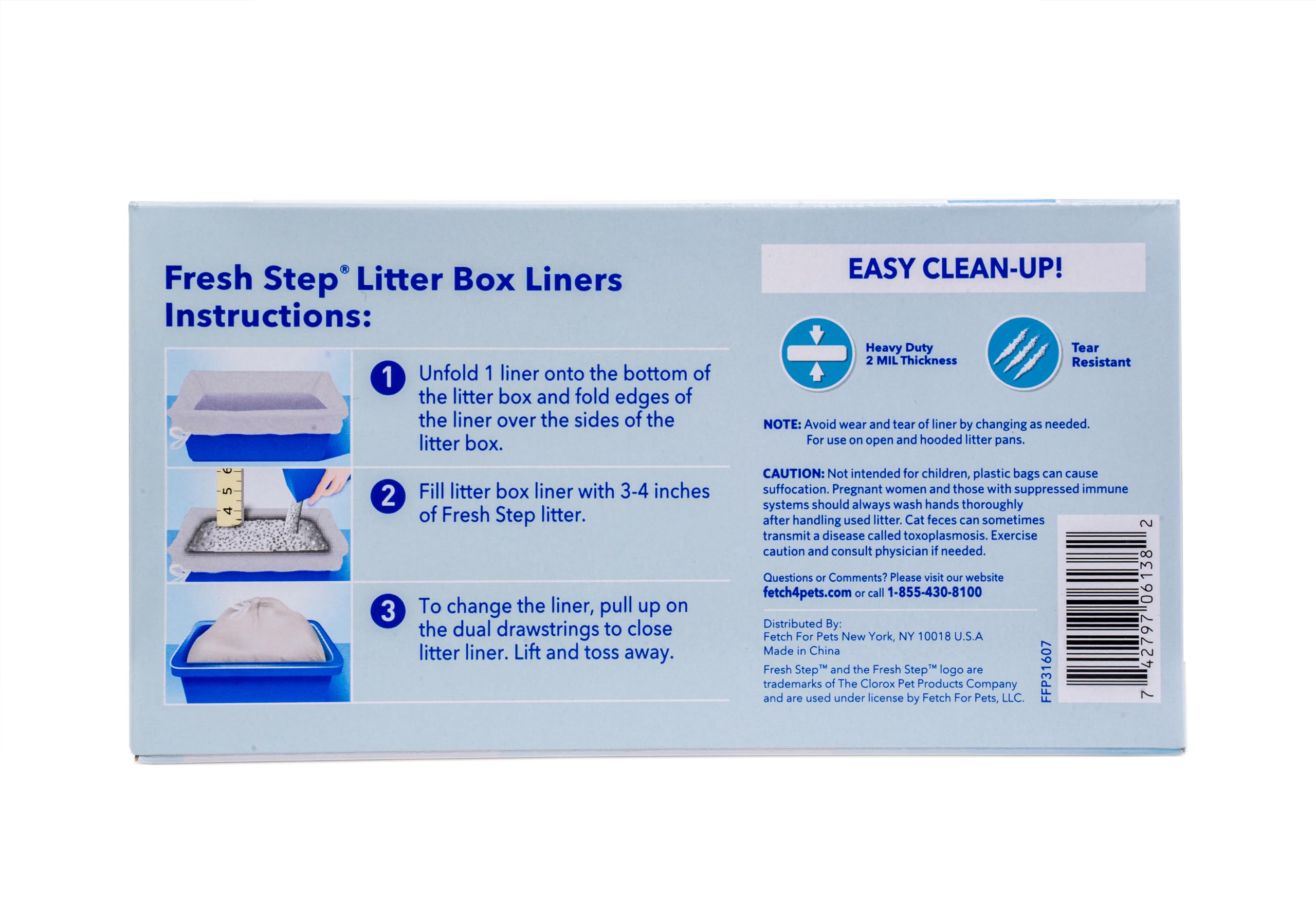 Fresh Step Drawstring Cat Litter Box Liners, Unscented, Size Jumbo, 36' X 19' | Kitty Litter Bags - Cat Litter Liners For Rectangle Or Oval Large Litterboxes, 15 Count - 12 Pack