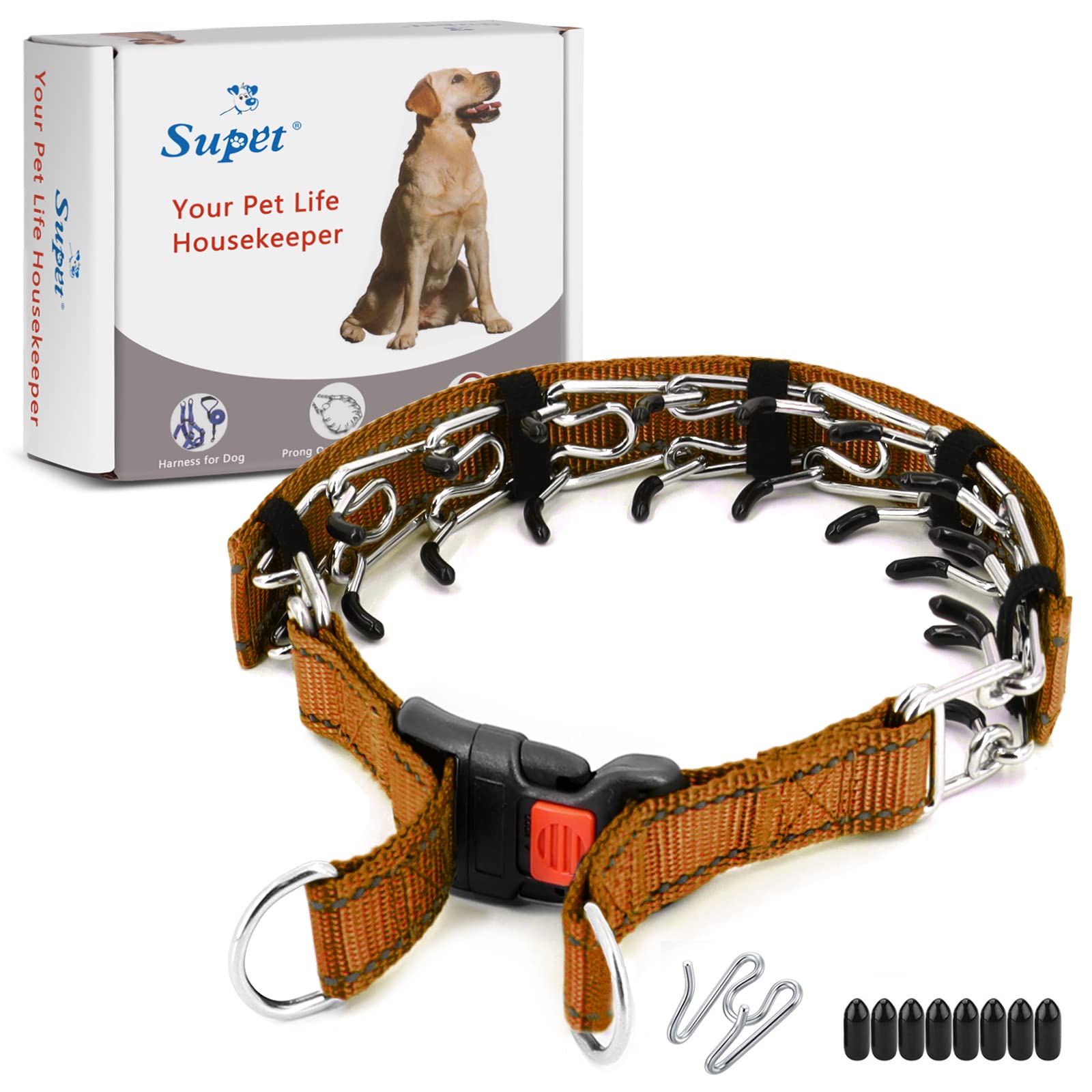 Supet Dog Training Collar For Small Medium Large Dogs With Quick Release Buckle, Adjustable No Pull Dog Collar With Nylon Cover