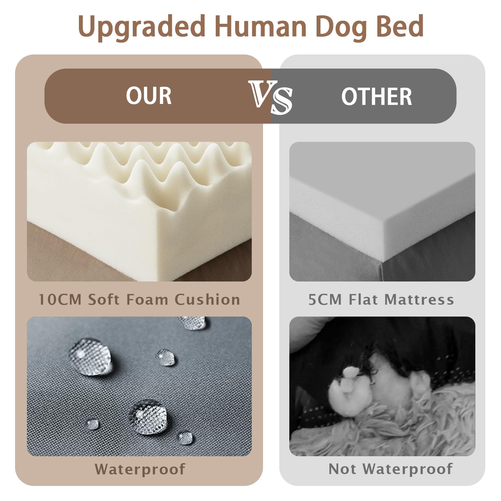 Roomtec Human Dog Bed - 71''X45''X12'' Giant Oversize Dog Bed With Memory Foam, Plump Pillow, Blanket, Strap - Pink