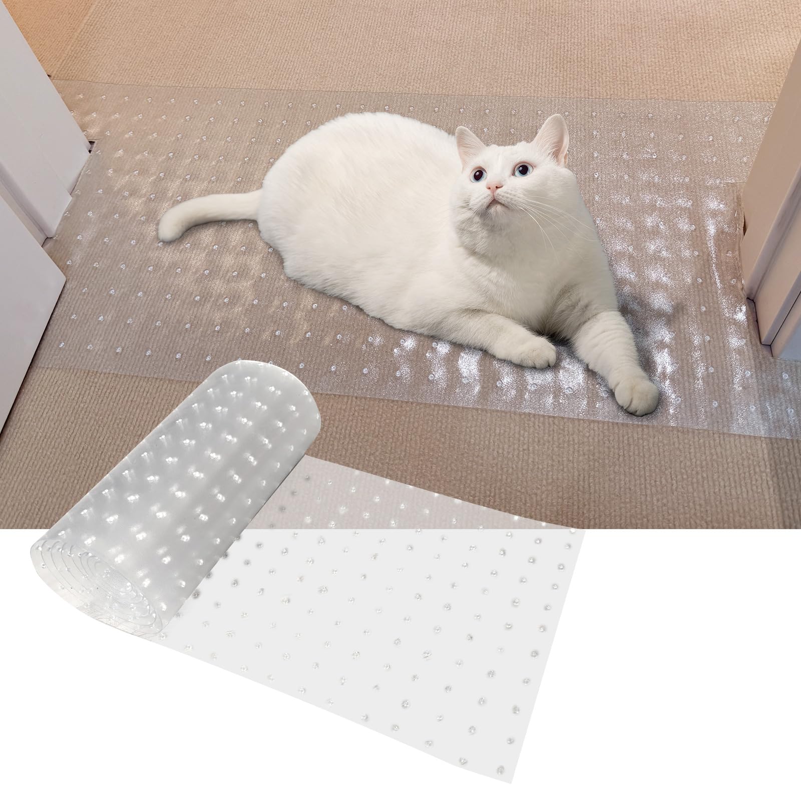 Carpet Protector For Cat Dog Anti Scratch Under Door Cat Scratch Protector Mat From Scratching Easy To Cut Non Slip Plastic Carp