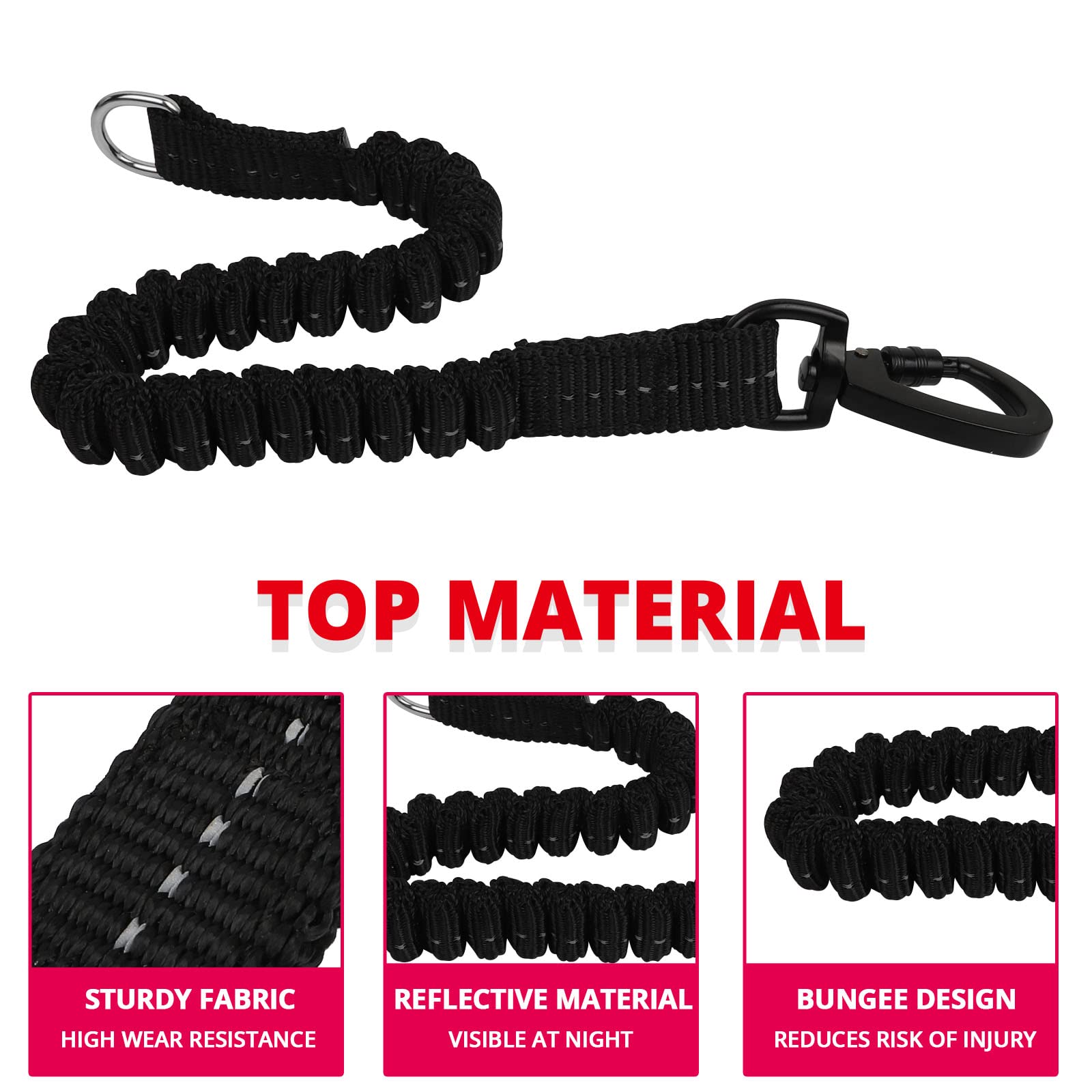 Long Dog Leash 100 Ft: Heavy Duty Rope Leashes For Dogs Training With Swivel Lockable Hook Reflective Threads Bungee And Padded