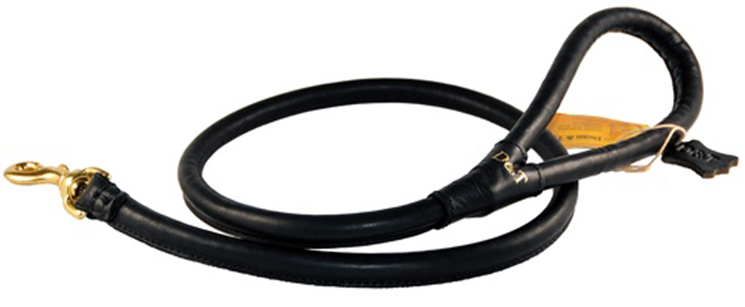 Dean And Tyler Tamed Beauty Rolled Leash, Black 6-Feet By 1/2-Inch Diameter With Handle And Solid Brass Hardware.