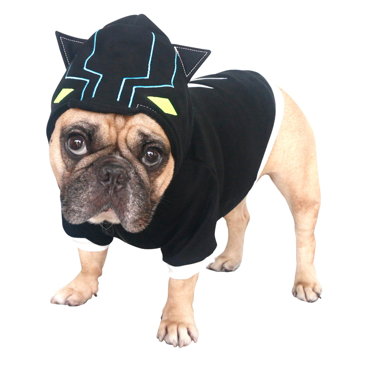 Ichoue Black Panther Costumes Hoodies For French Bulldogs, Pugs, English Bulldogs, Keep Your Dogs Warm And Stylish. Add Fun To Your Pet’S Wardrobe, Sure To Turn Heads - Black, Small