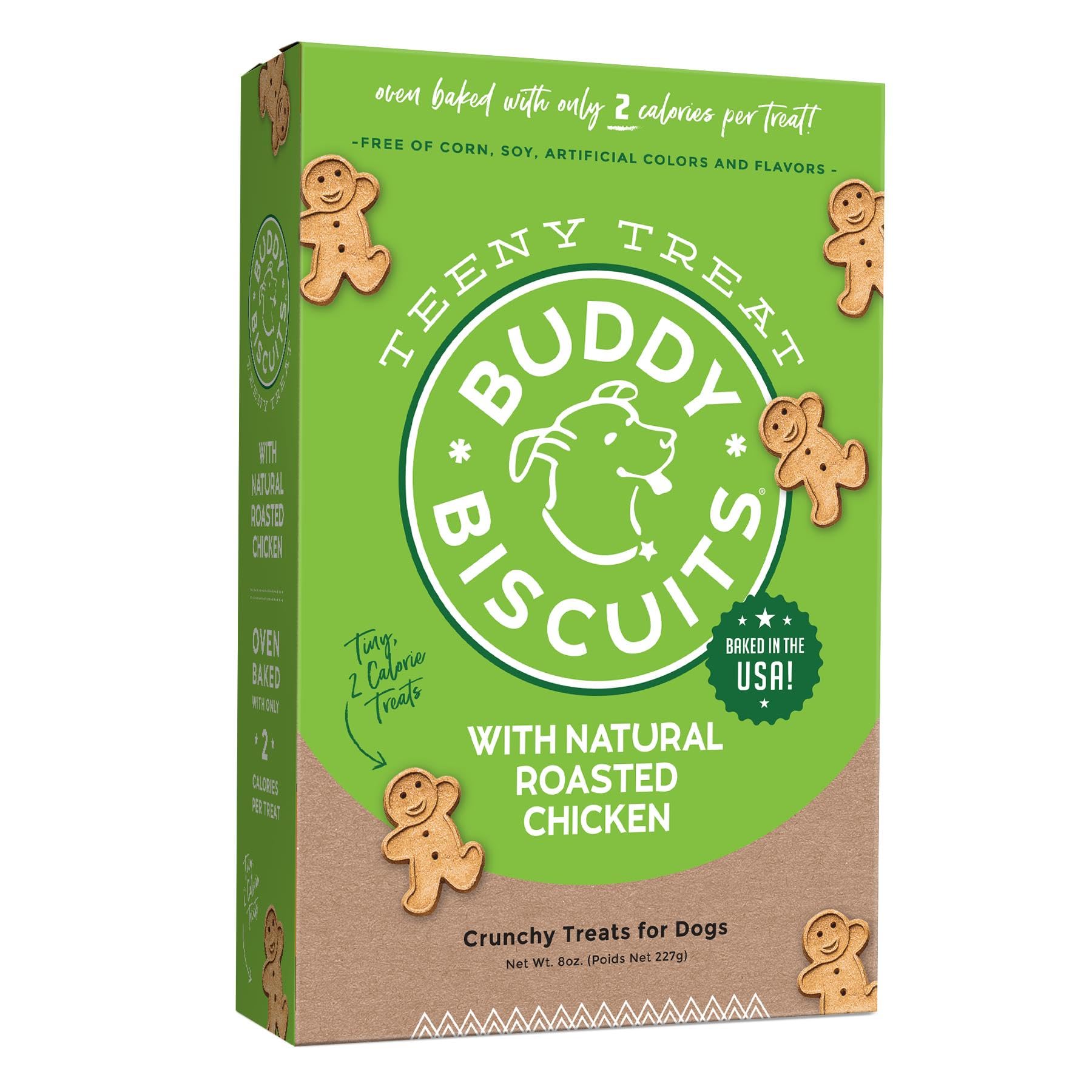 Buddy Biscuits 8 oz. Box Teeny Crunchy Dog Treats Made with Roasted Chicken