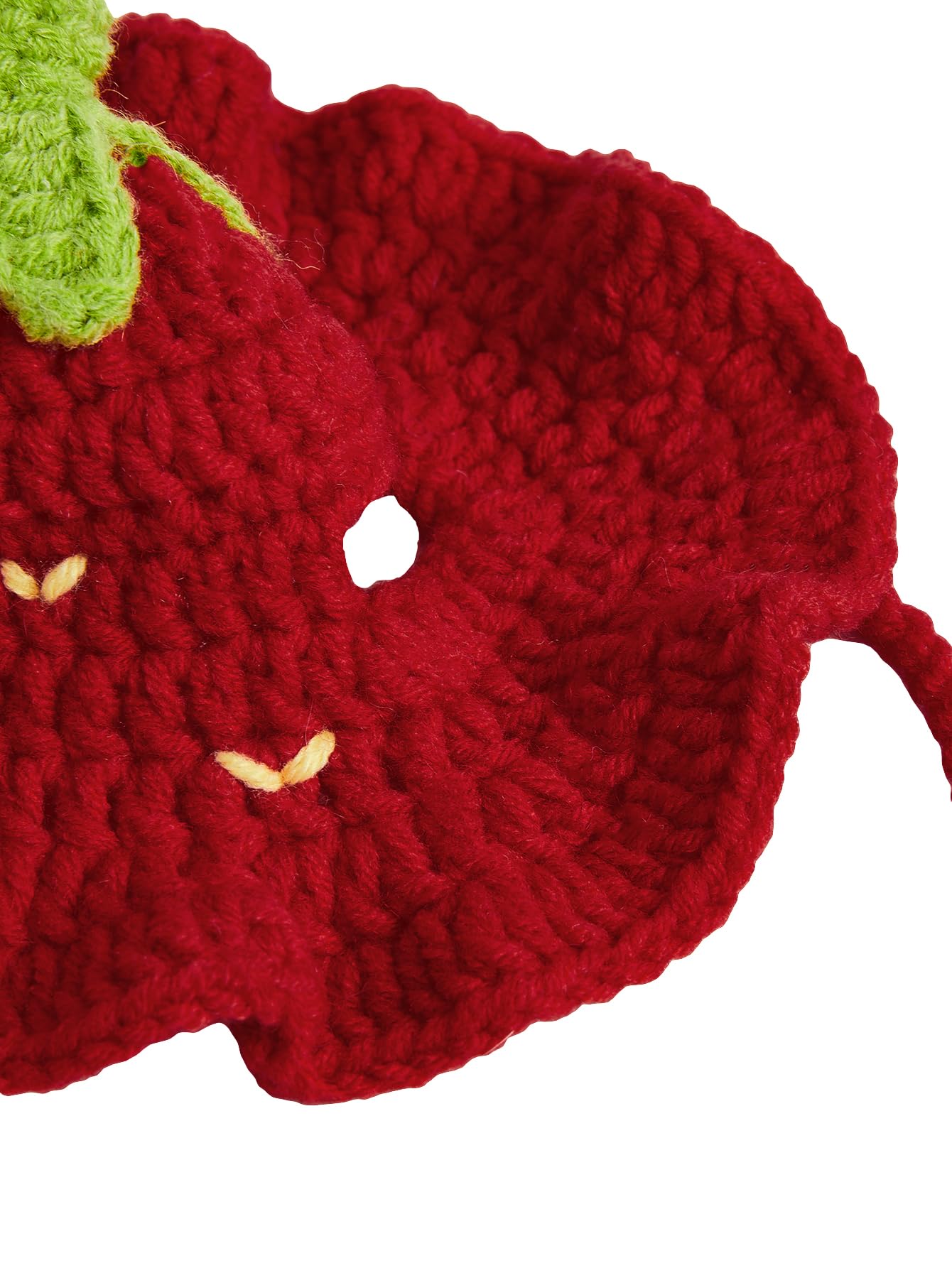 Qwinee Cartoon Strawberry Design Knit Cute Dog Hat Soft Cat Hat Rabbit Hat Halloween Christmas Party Costume Head Wear Accessori