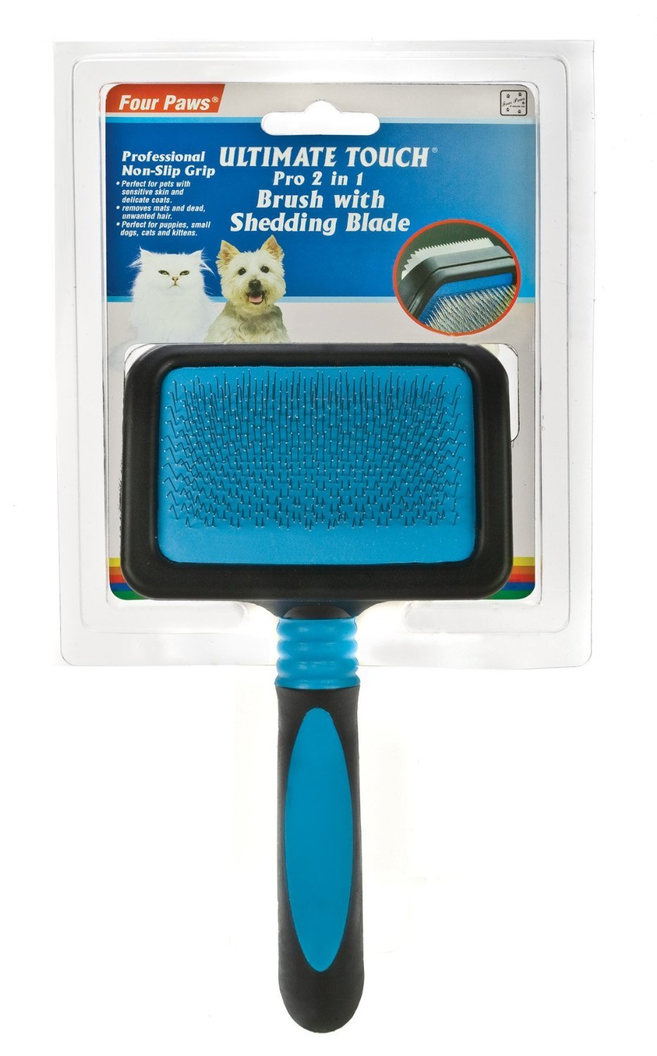 Four Paws Slicker Brush Shedding Blade Medium