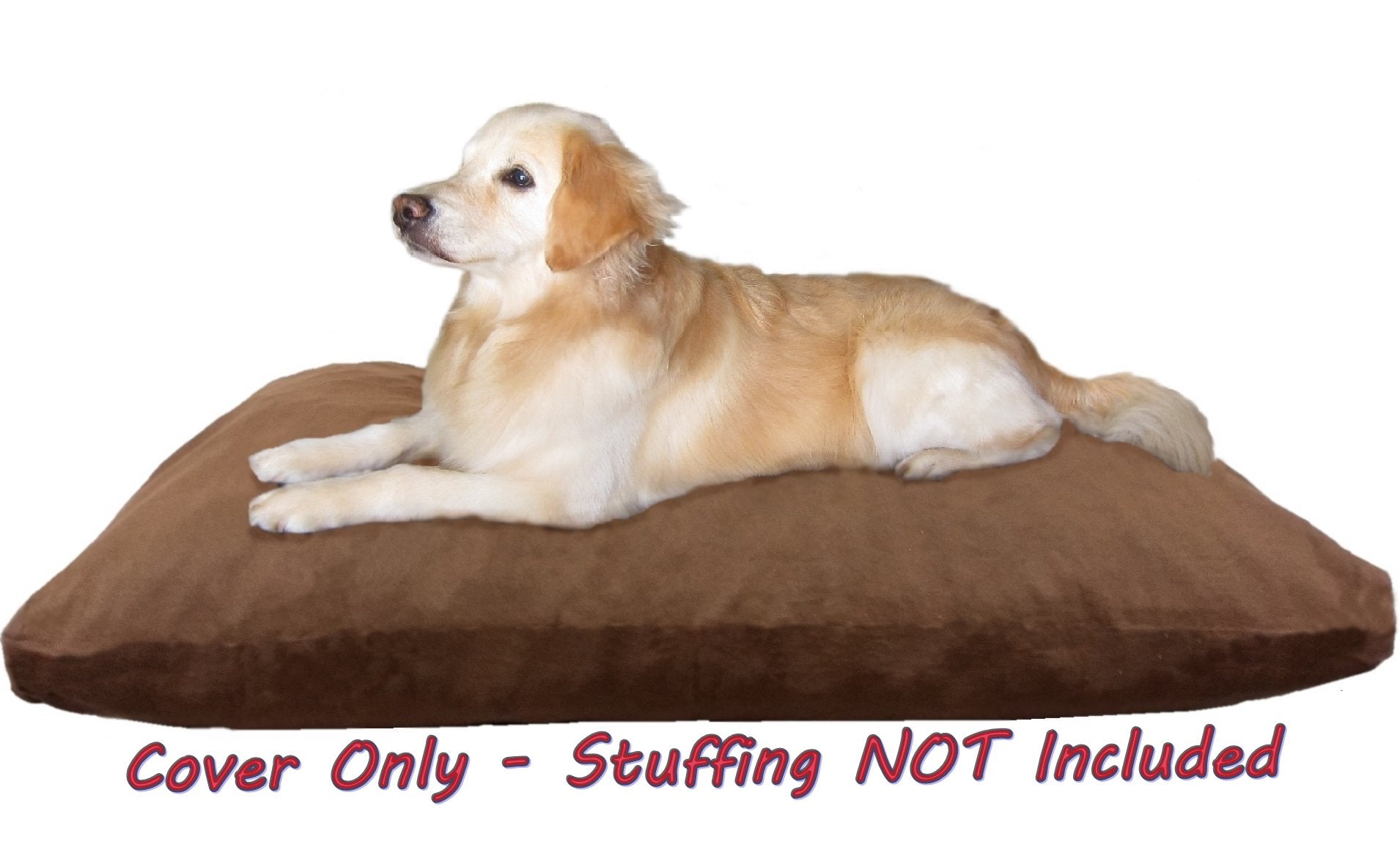 Dogbed4less Extra Large Denim Dog Bed Cover - 40"x35"x4", Chocolate Brown, Memory Foam, Model 40X35X4