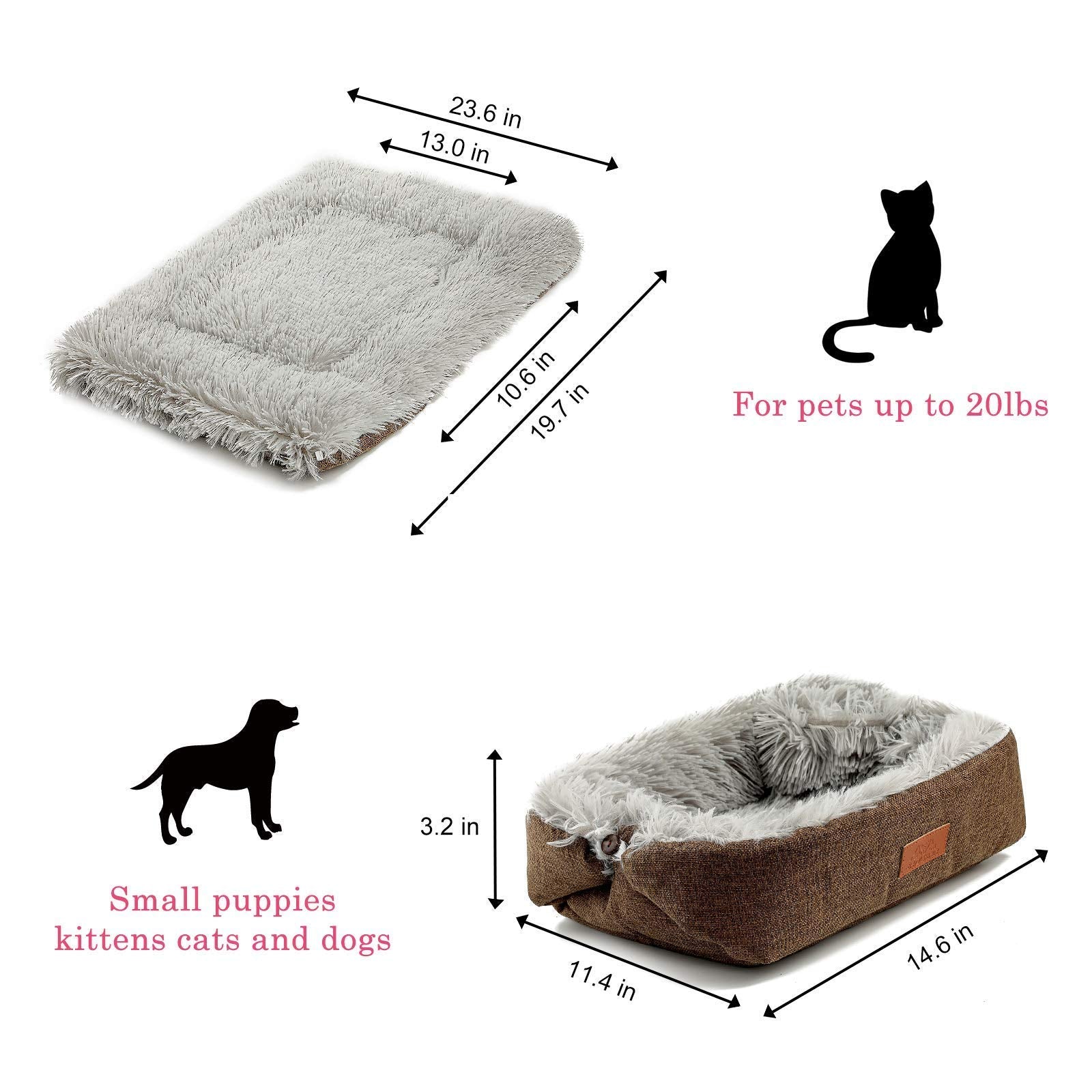 Hdlkrr Cat Bed Small Dog Bed Mat, Self Warming Cat Beds Self Heating Cat Dog Mat, Extra Warm Thermal Pet Pad For Indoor Outdoor