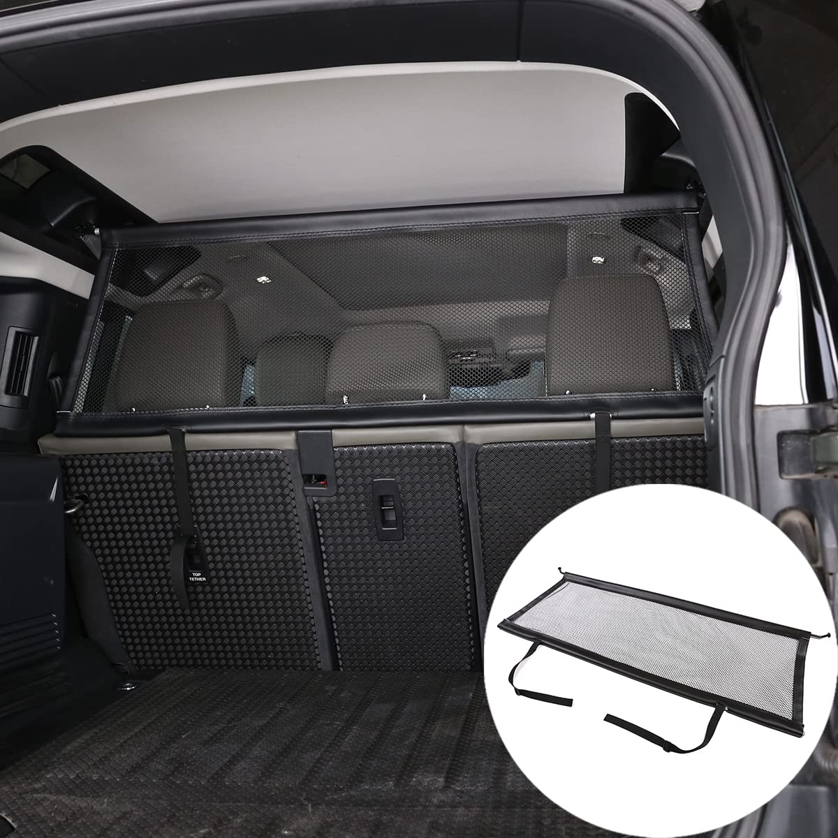 Cheya Pet Restraint Net Dog Fence Car Backseat Divider Vehicle Gate Cargo Area Travel Trunk Mesh Net Screen For Land Rover Defender 110 2020 2021 (Style C)