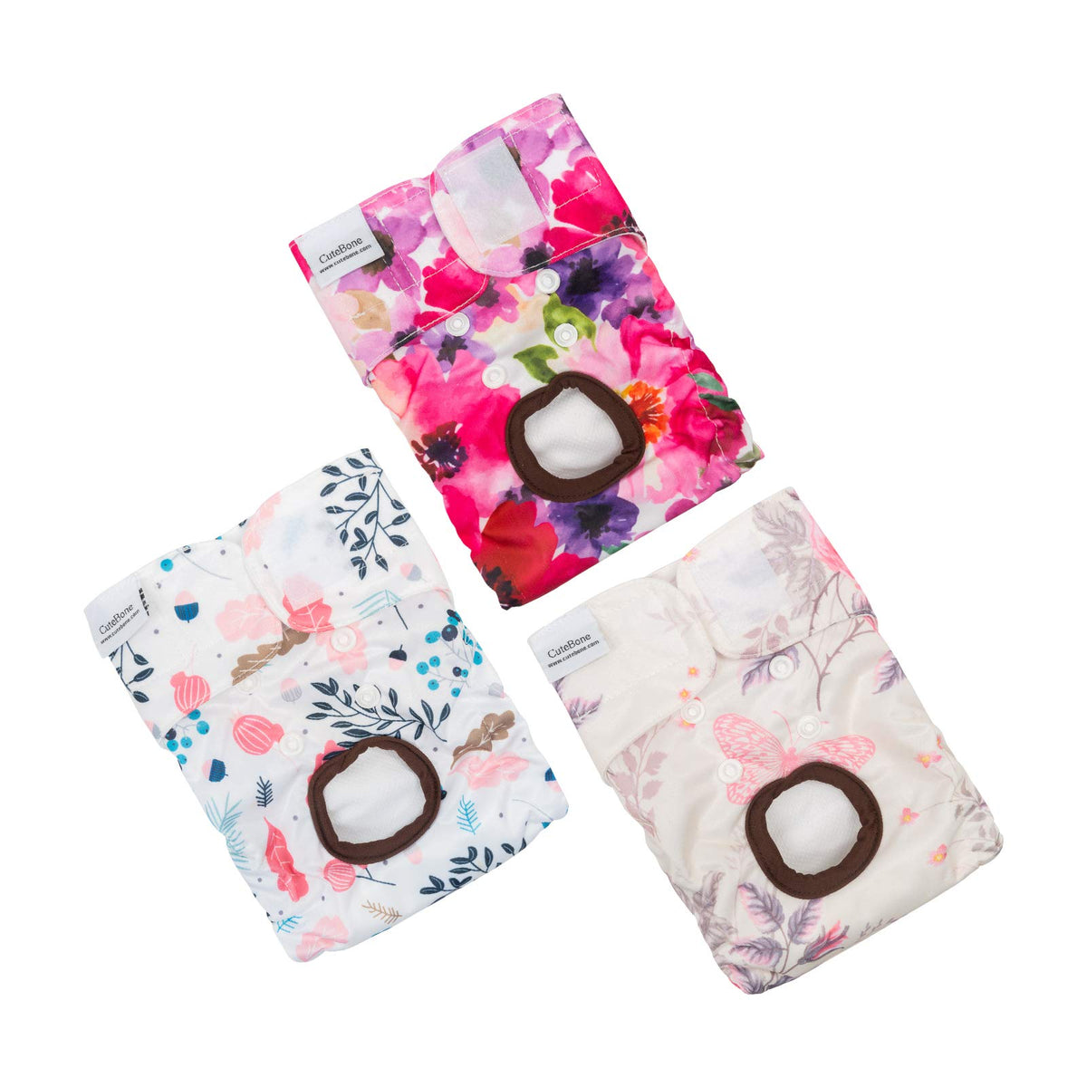 Cutebone Dog Diapers Female Puppy Pants Washable For Untrained Puppies, Dogs In Heat, Doggie Menstrual And Incontinence D21M